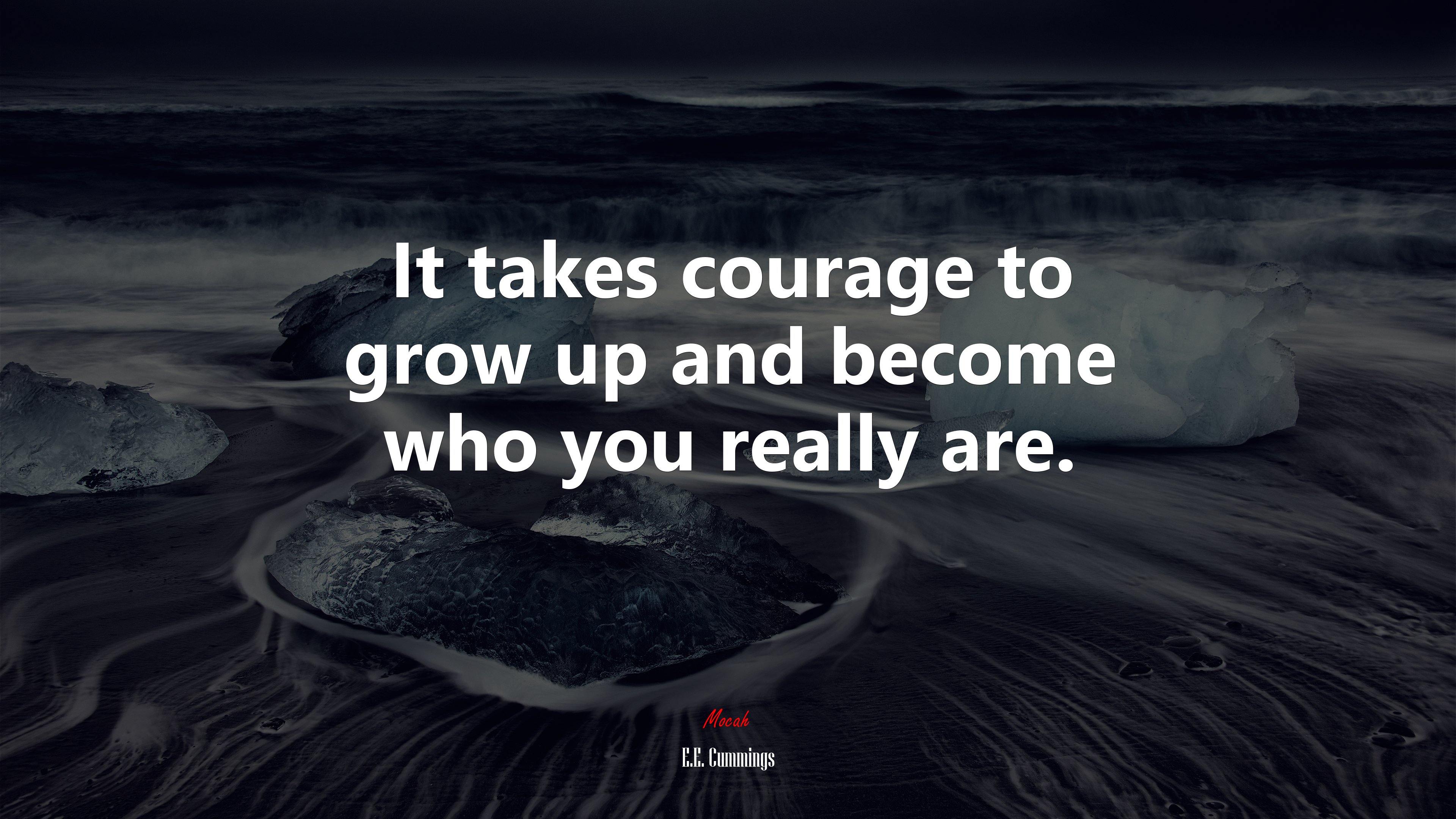 It takes courage to grow up and become who you really are. | E.E. Cummings quote HD Wallpaper
