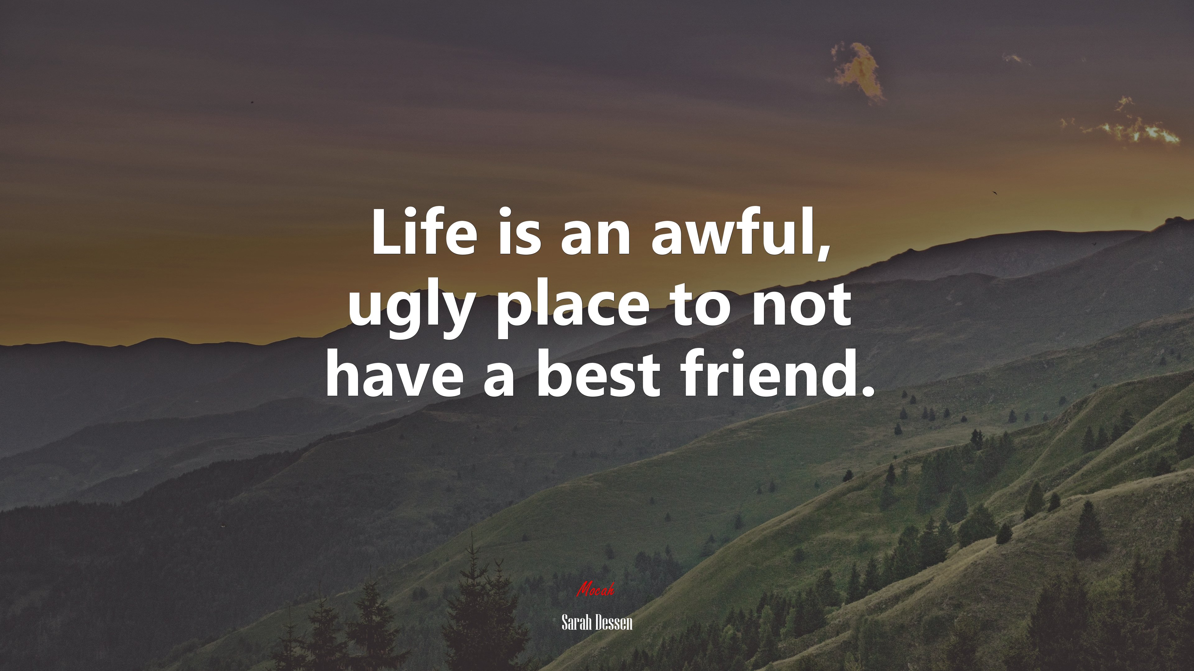 Life is an awful, ugly place to not have a best friend. | Sarah Dessen quote HD Wallpaper