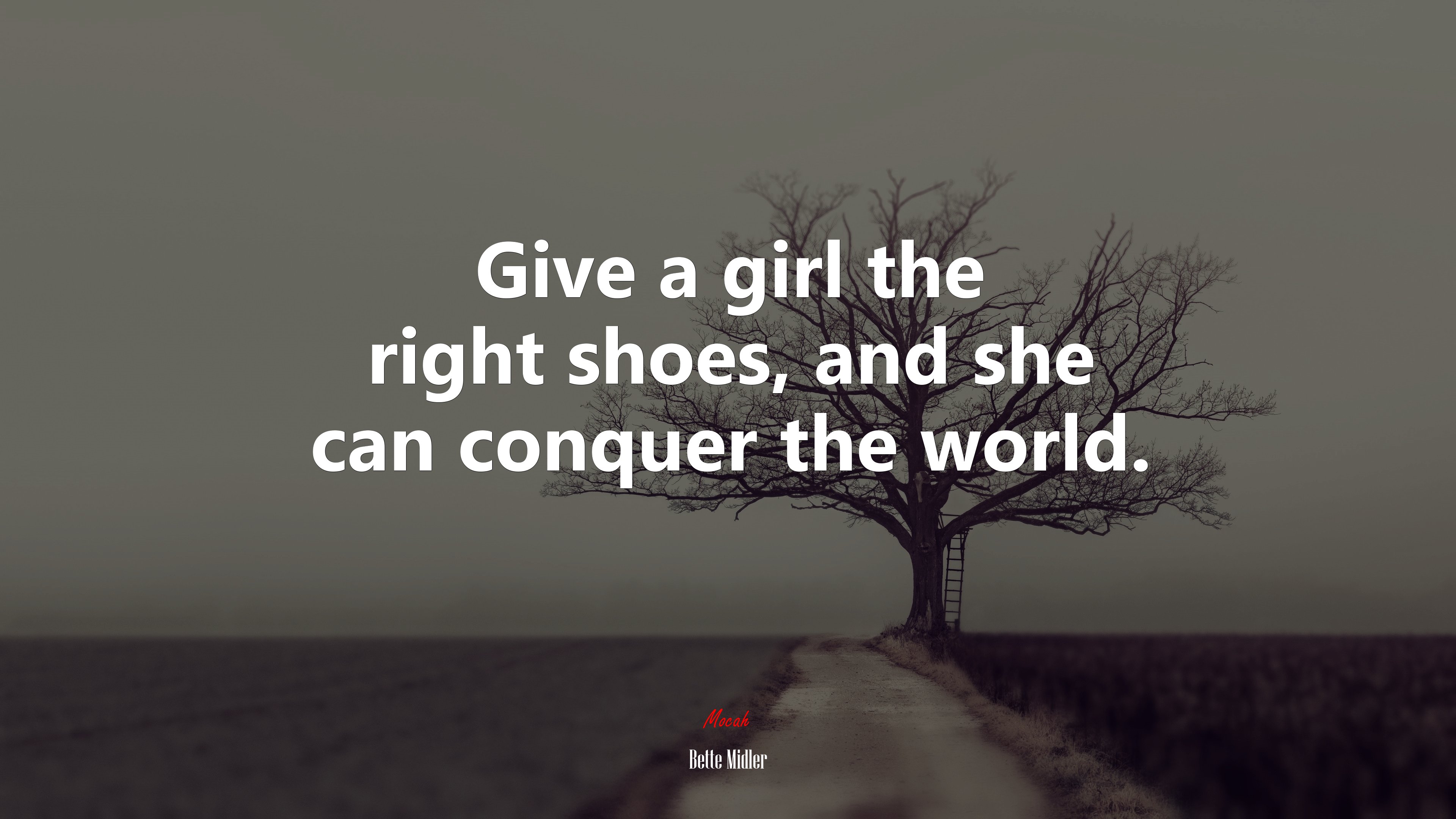 Give a girl the right shoes, and she can conquer the world. | Bette Midler quote HD Wallpaper
