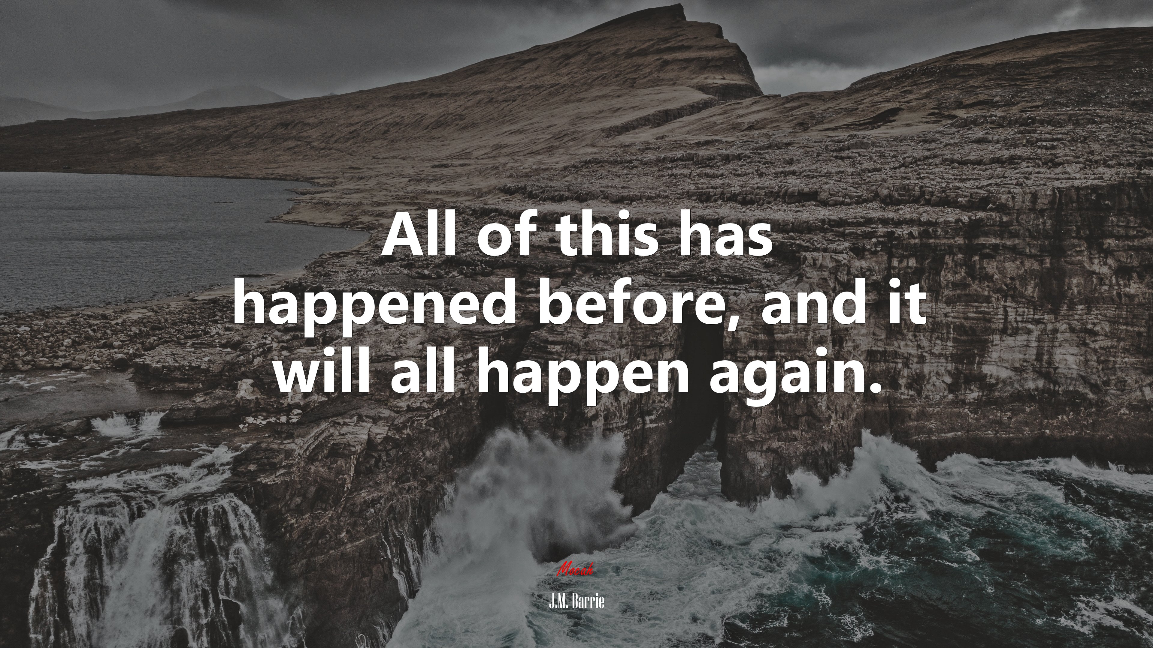 All of this has happened before, and it will all happen again. | J.M. Barrie quote HD Wallpaper