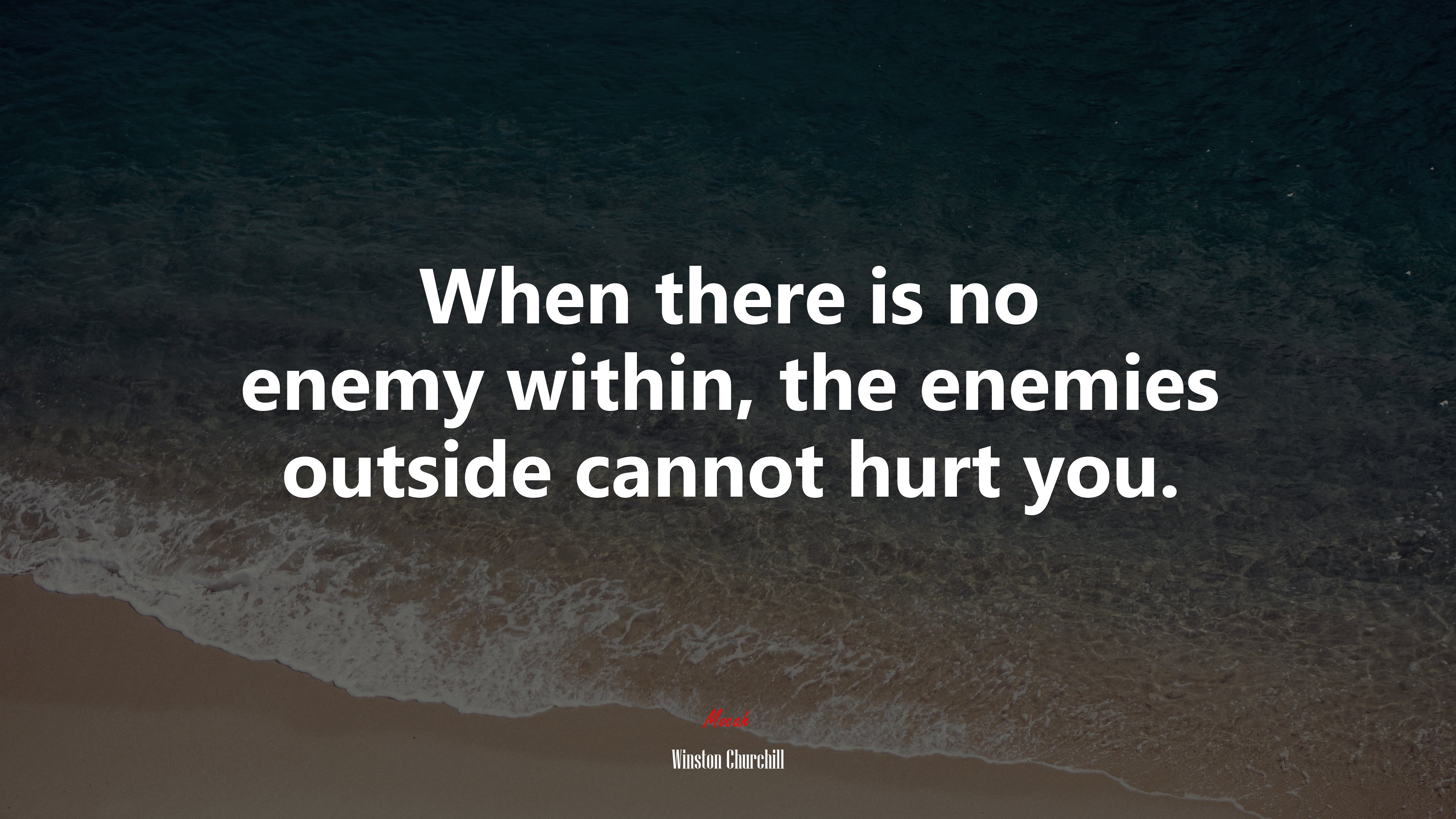 When there is no enemy within, the enemies outside cannot hurt you. | Winston Churchill quote HD Wallpaper