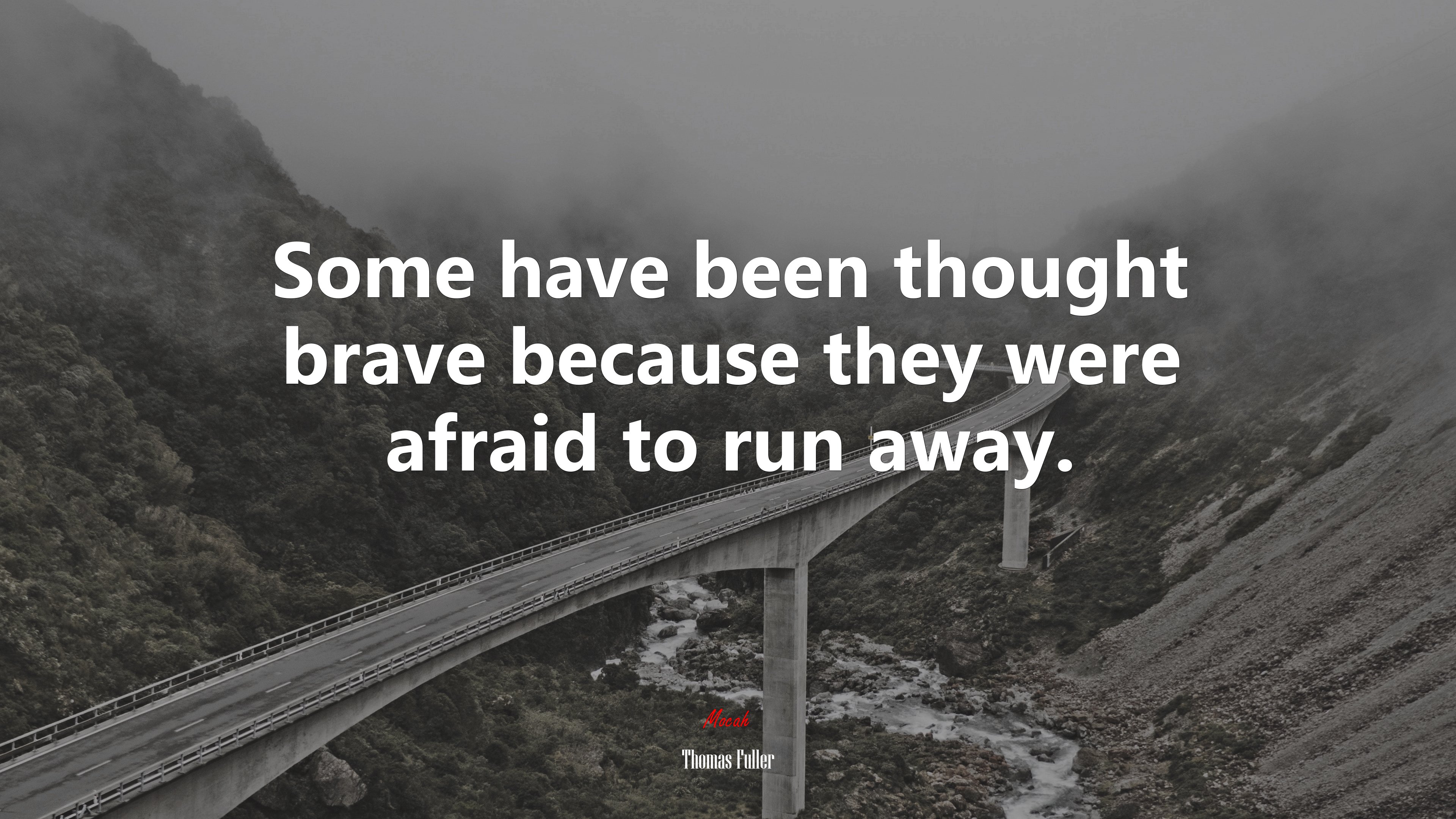 Some have been thought brave because they were afraid to run away. | Thomas Fuller quote HD Wallpaper