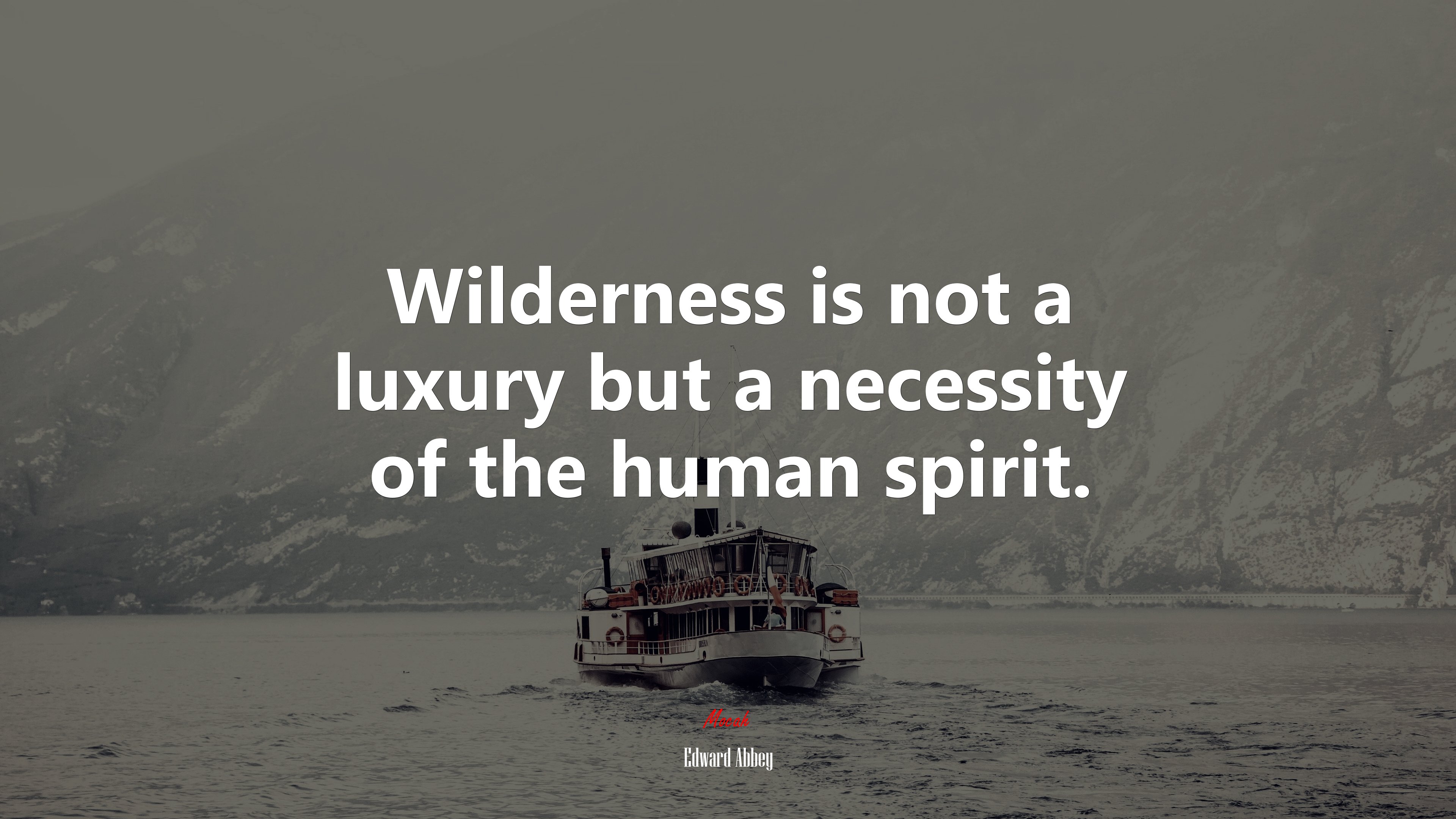 Wilderness is not a luxury but a necessity of the human spirit. | Edward Abbey quote HD Wallpaper