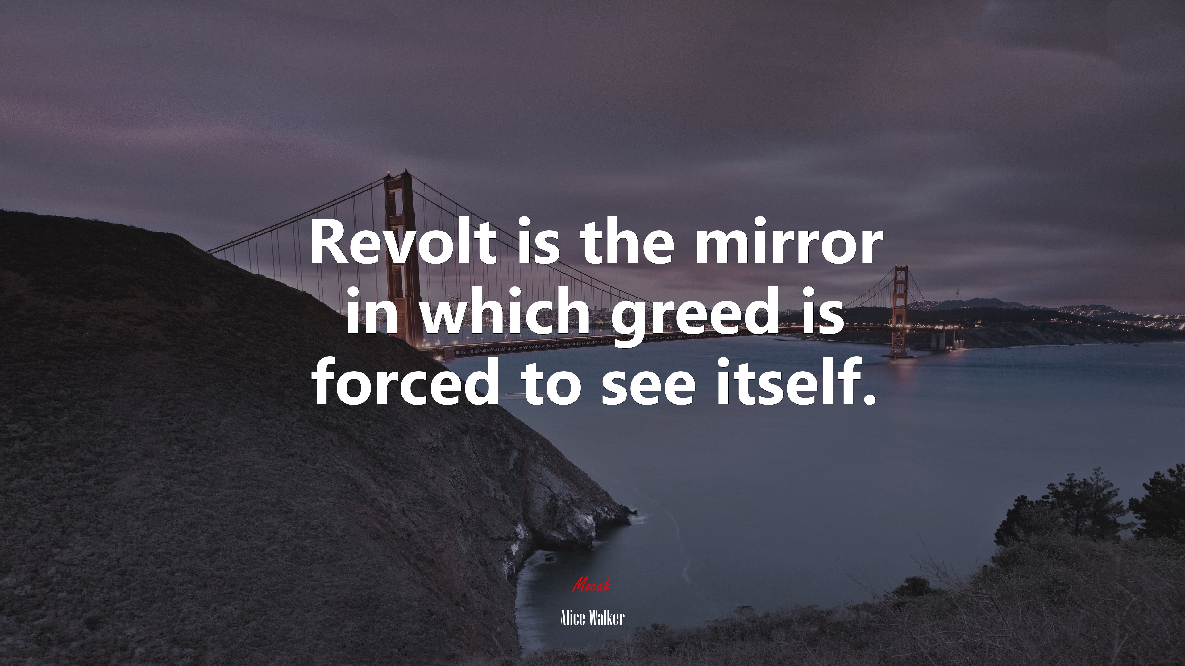 Revolt is the mirror in which greed is forced to see itself. | Alice Walker quote HD Wallpaper