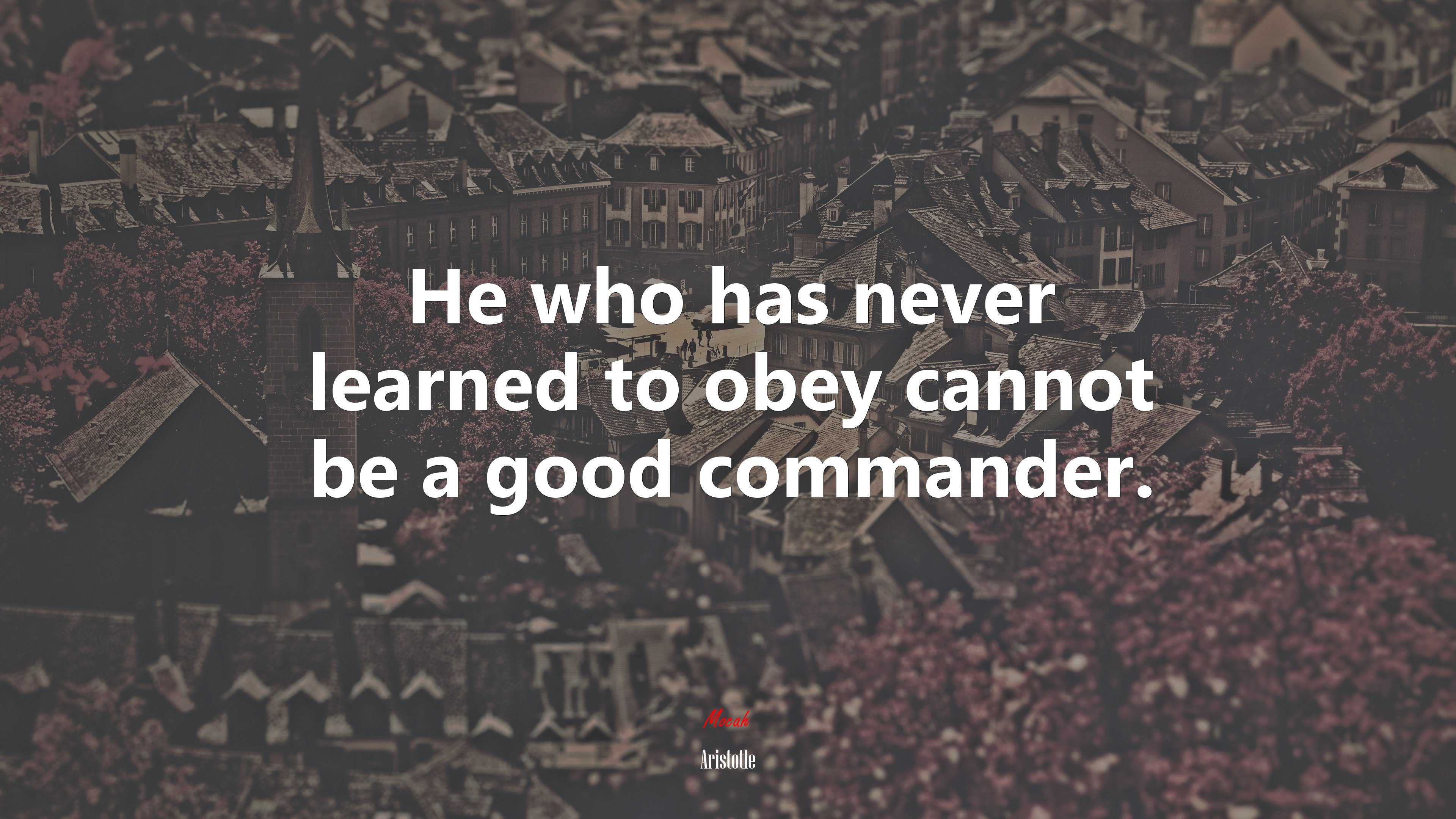 He who has never learned to obey cannot be a good commander. | Aristotle quote HD Wallpaper