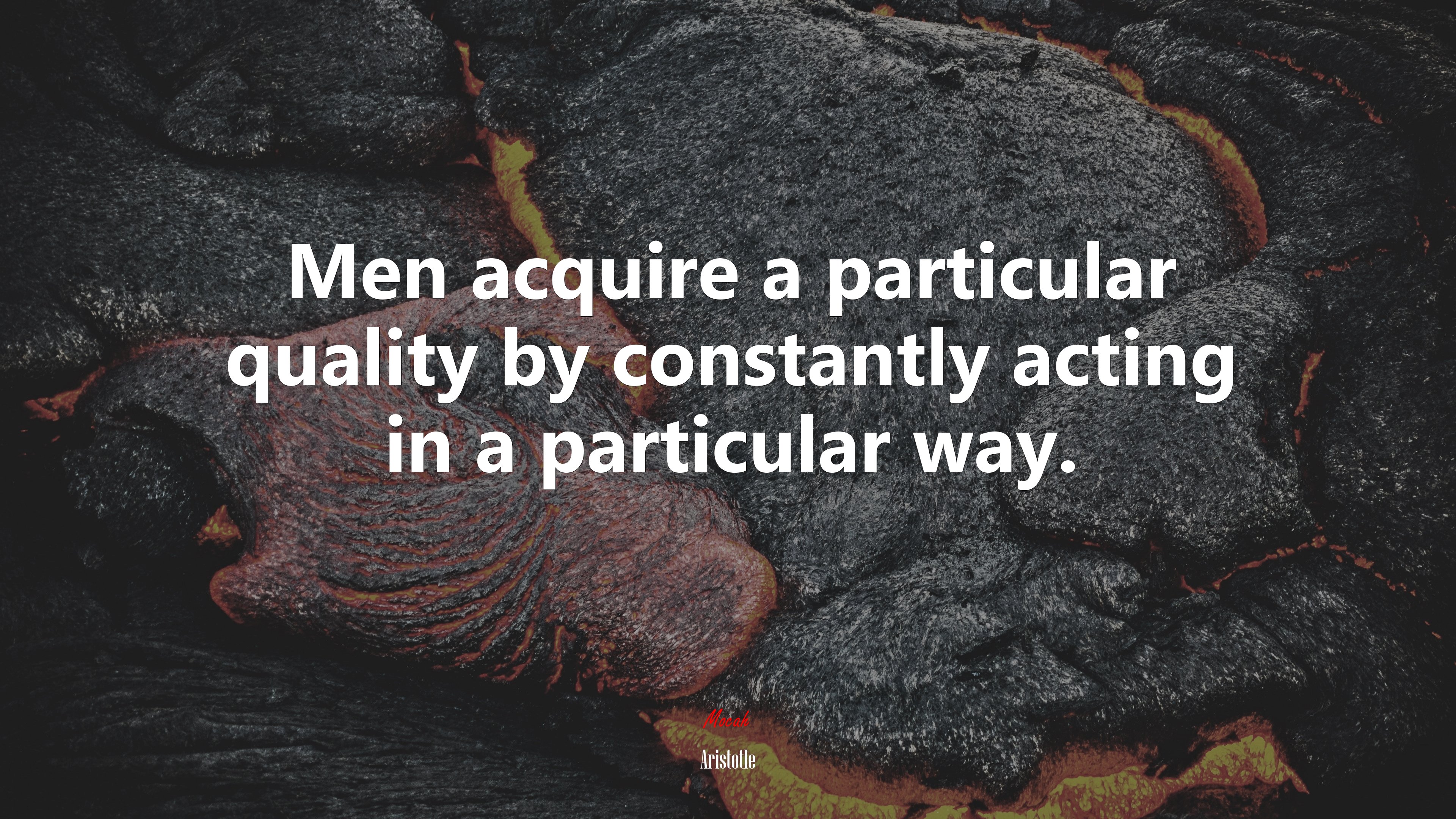 Men acquire a particular quality by constantly acting in a particular way. | Aristotle quote HD Wallpaper