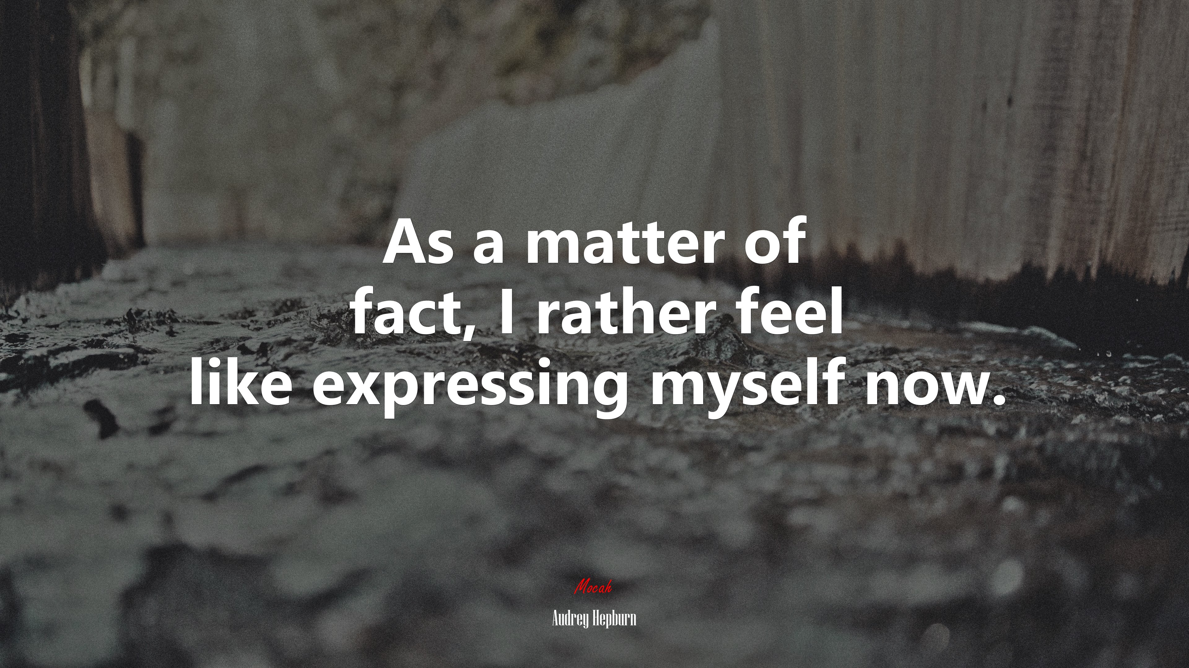 As a matter of fact, I rather feel like expressing myself now. | Audrey Hepburn quote HD Wallpaper