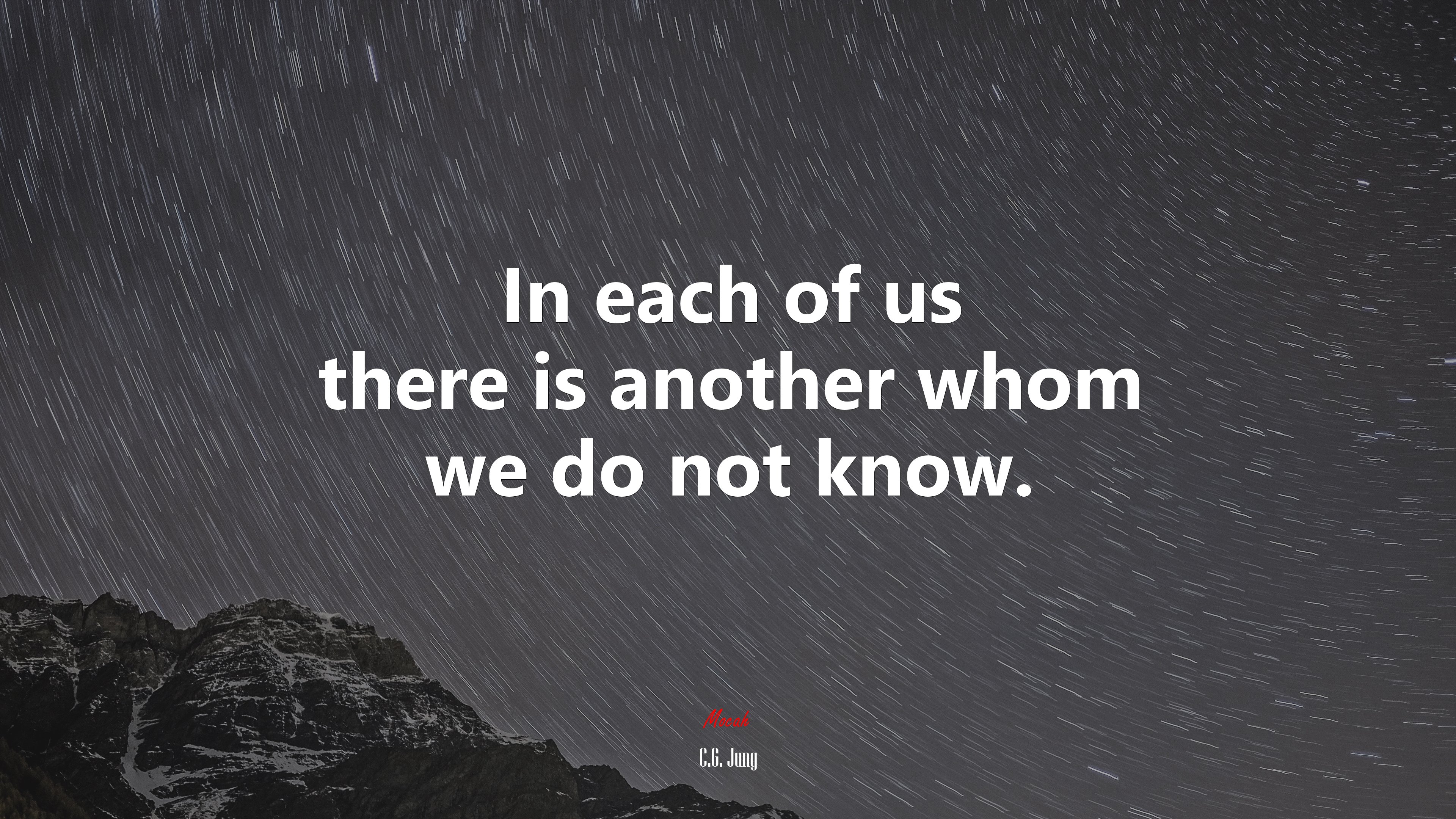 In each of us there is another whom we do not know. | C.G. Jung quote HD Wallpaper