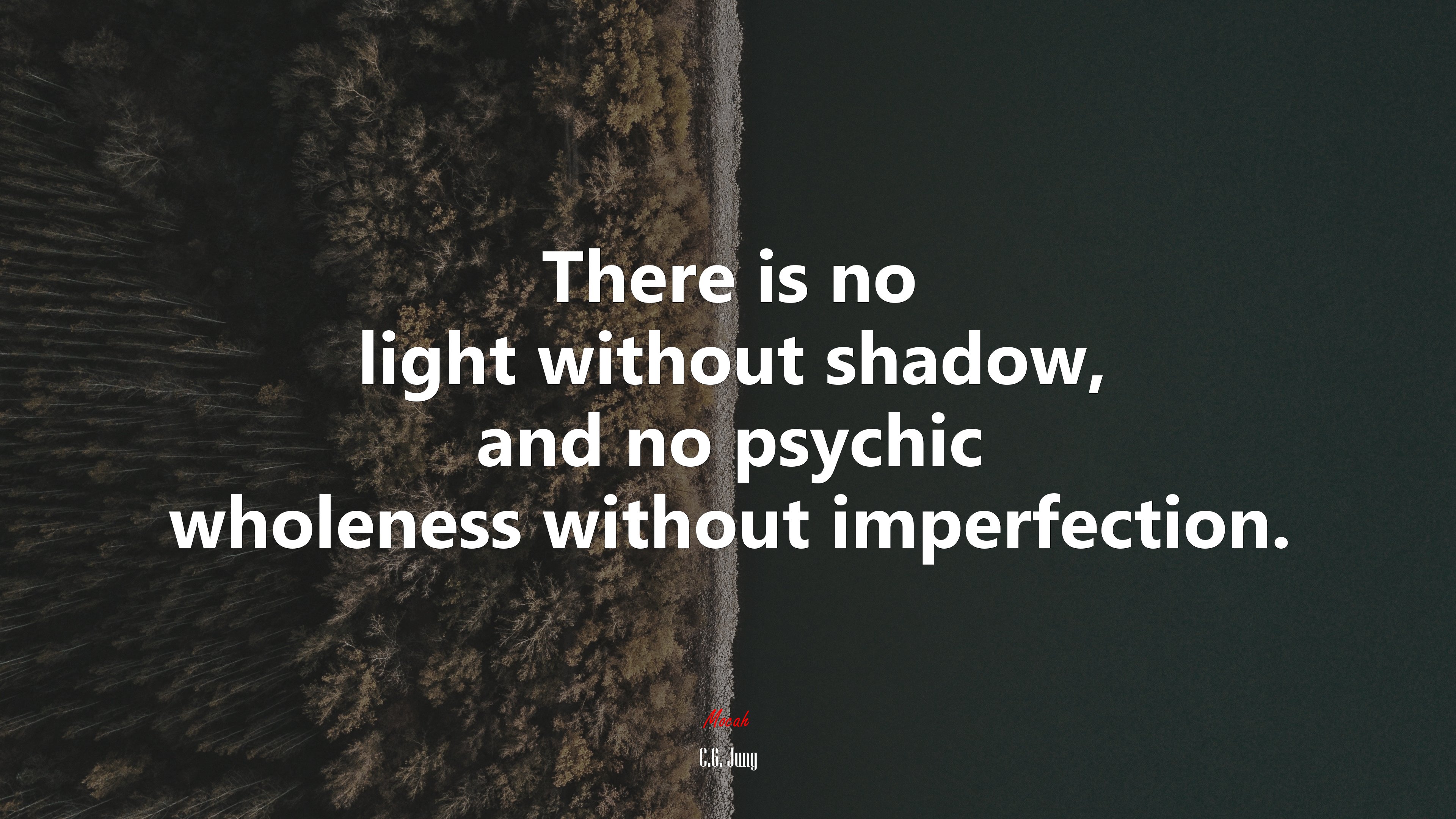 There is no light without shadow, and no psychic wholeness without imperfection. | C.G. Jung quote HD Wallpaper