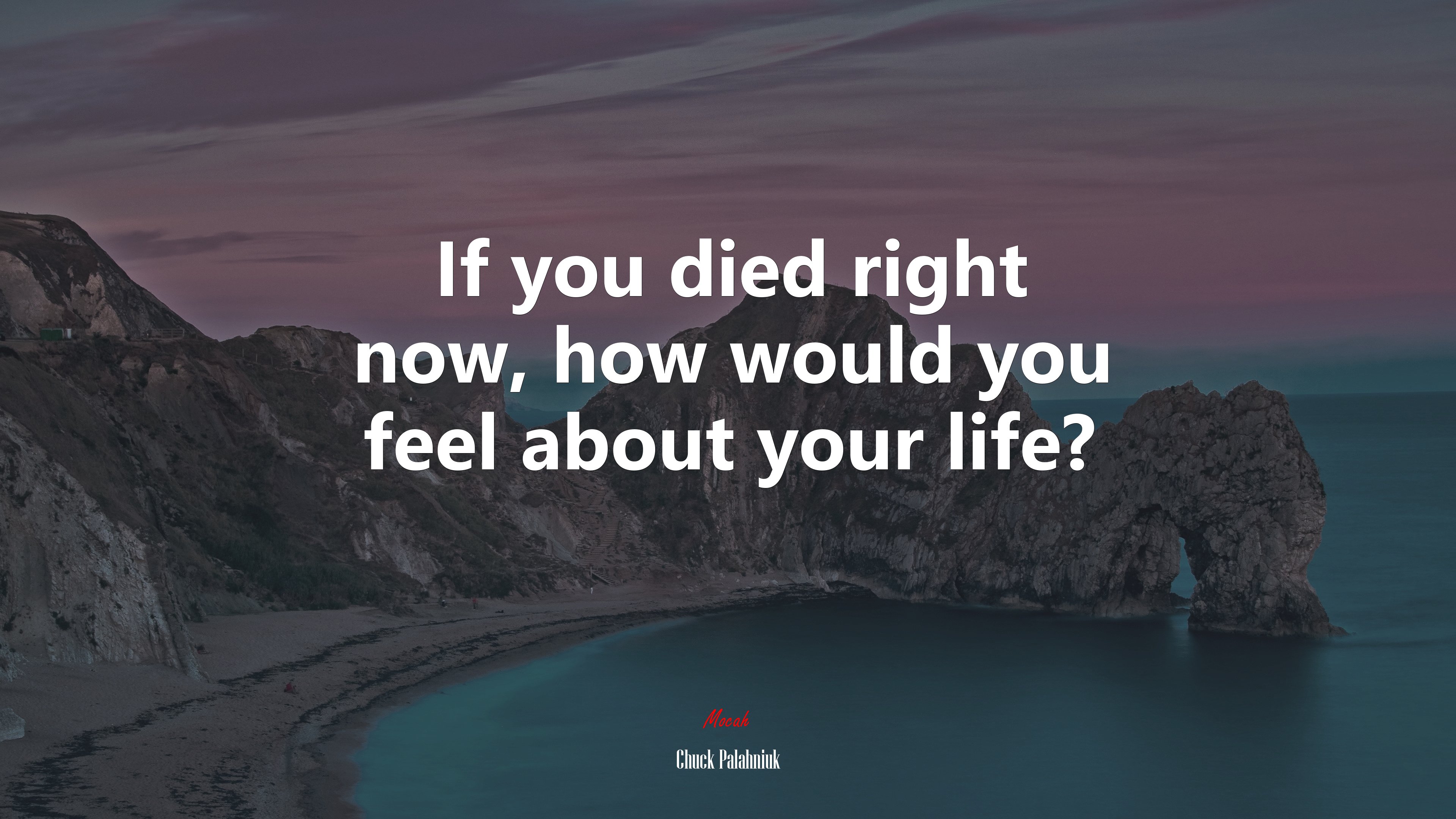 If you died right now, how would you feel about your life? | Chuck Palahniuk quote HD Wallpaper