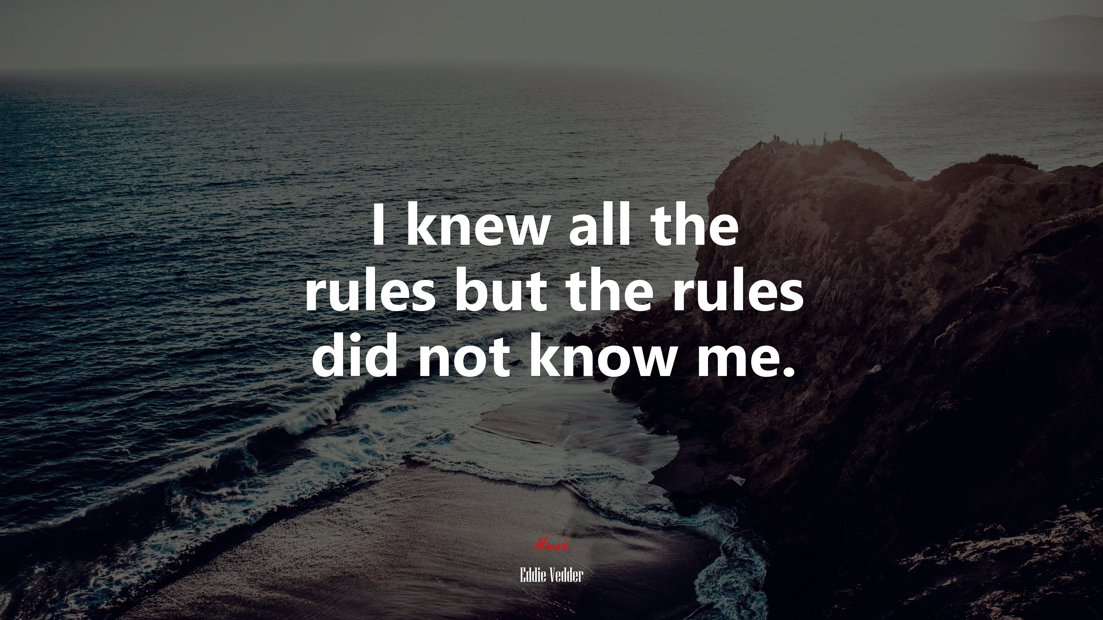 I knew all the rules but the rules did not know me. | Eddie Vedder quote HD Wallpaper