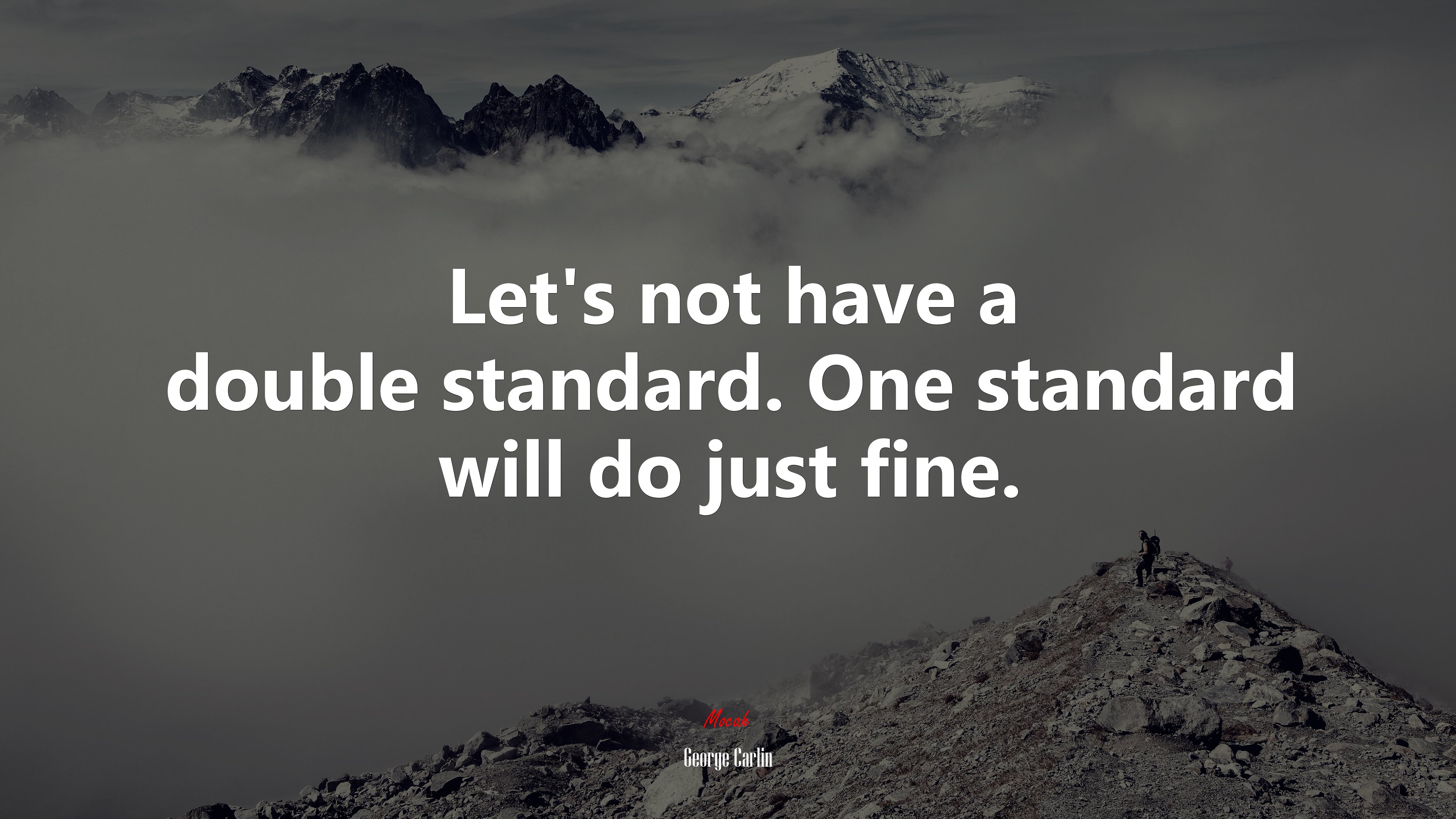 Let’s not have a double standard. One standard will do just fine. | George Carlin quote HD Wallpaper