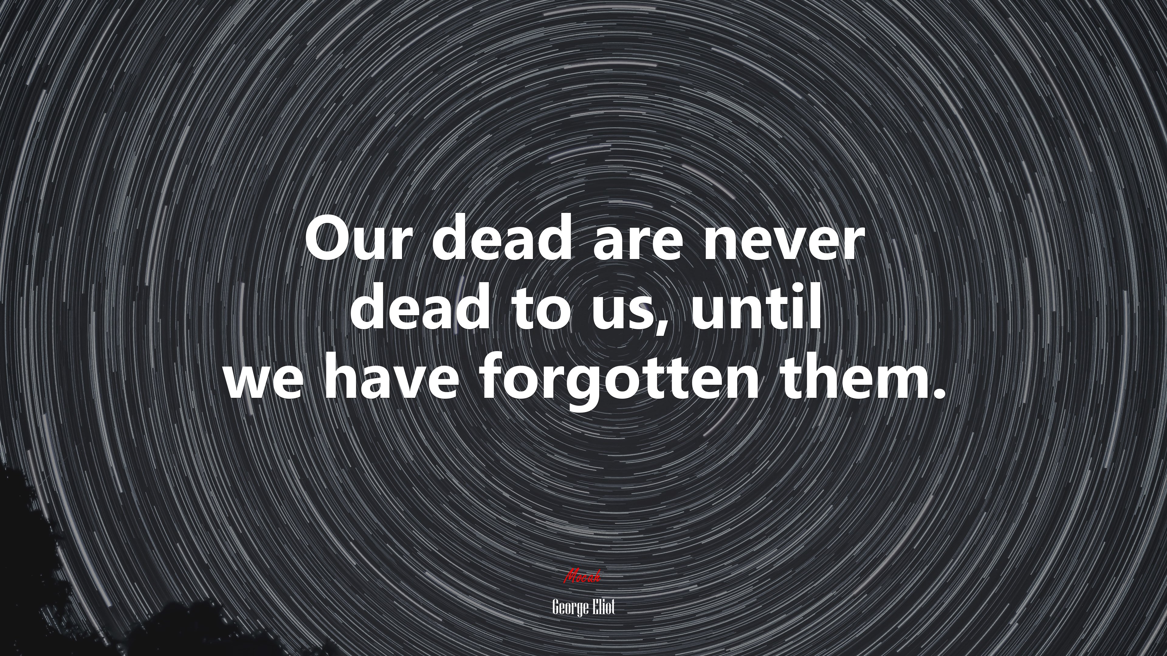 Our dead are never dead to us, until we have forgotten them. | George Eliot quote HD Wallpaper