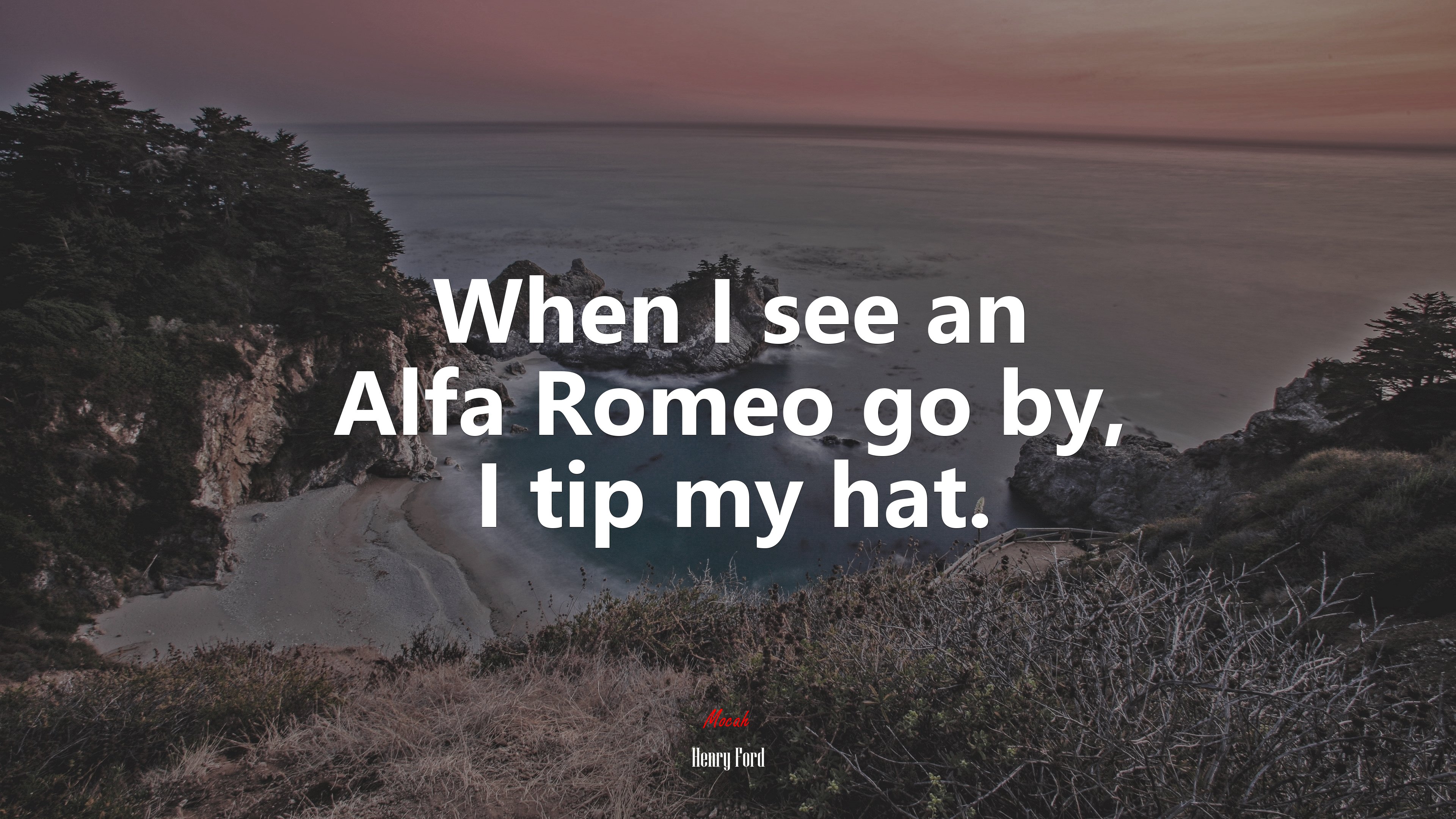 When I see an Alfa Romeo go by, I tip my hat. | Henry Ford quote HD Wallpaper