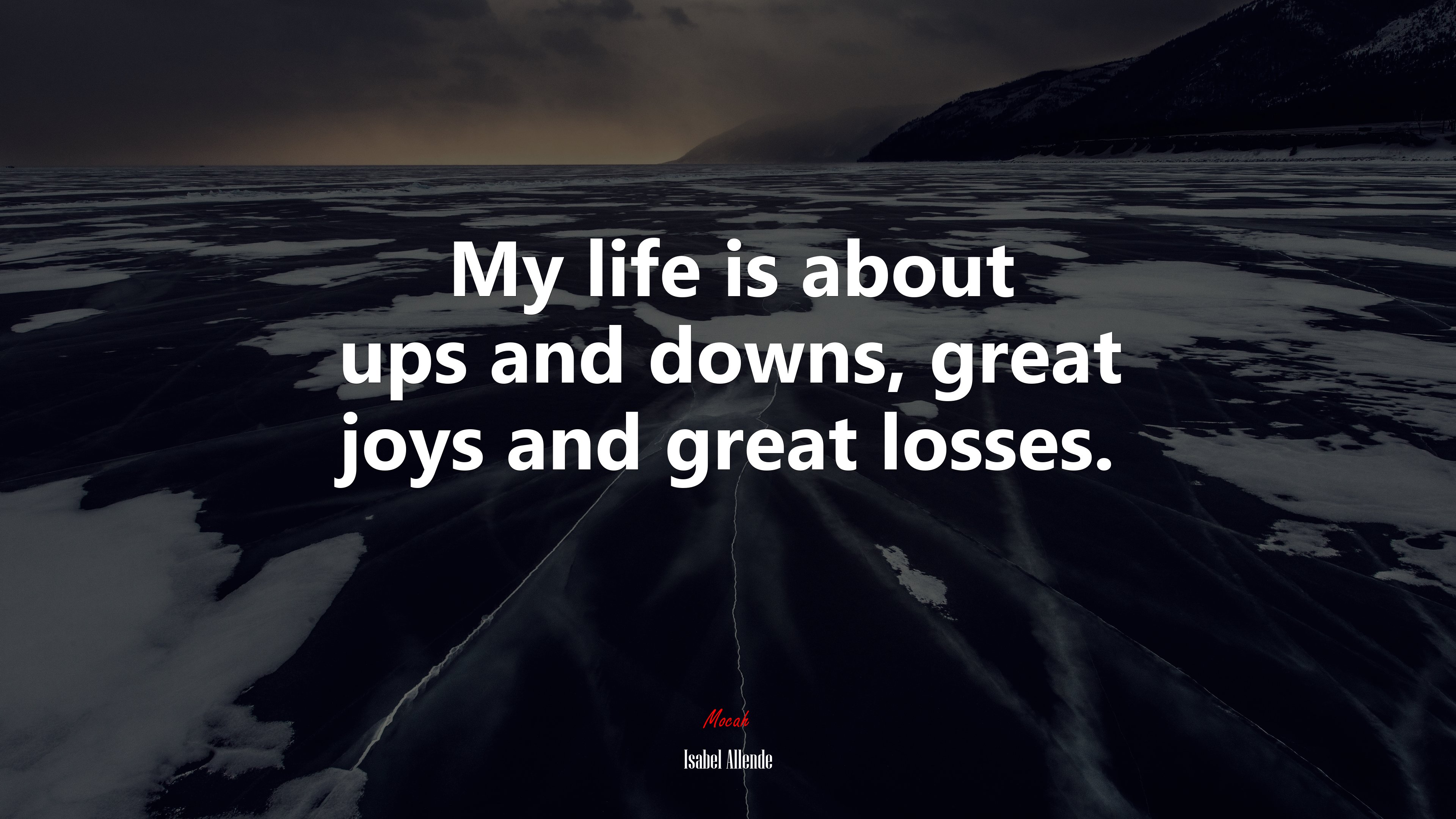 My life is about ups and downs, great joys and great losses. | Isabel Allende quote HD Wallpaper