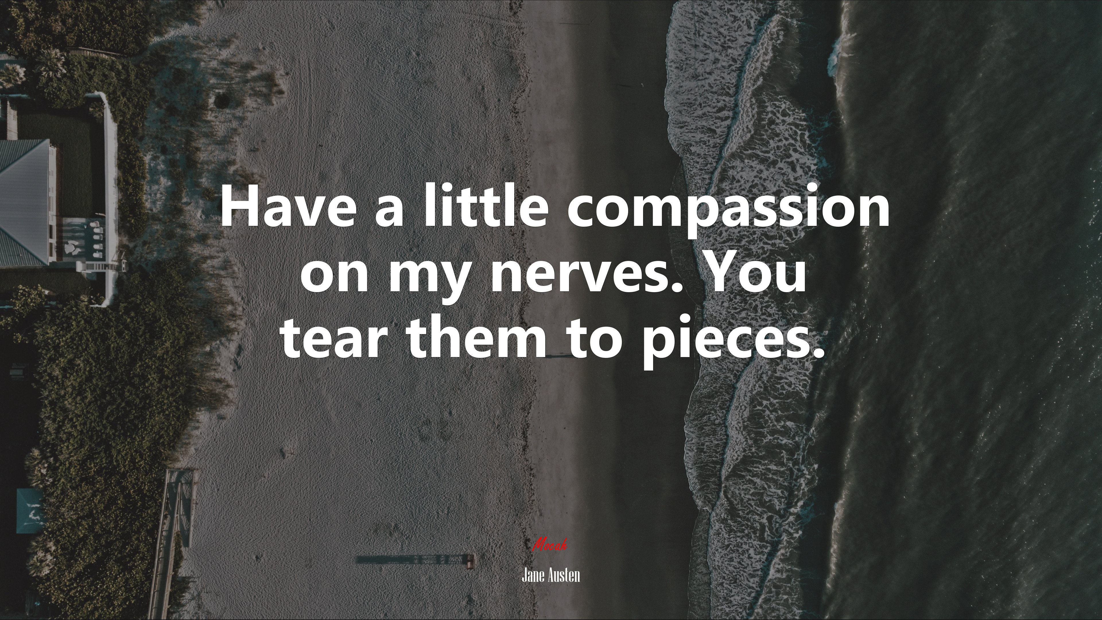 Have a little compassion on my nerves. You tear them to pieces. | Jane Austen quote HD Wallpaper