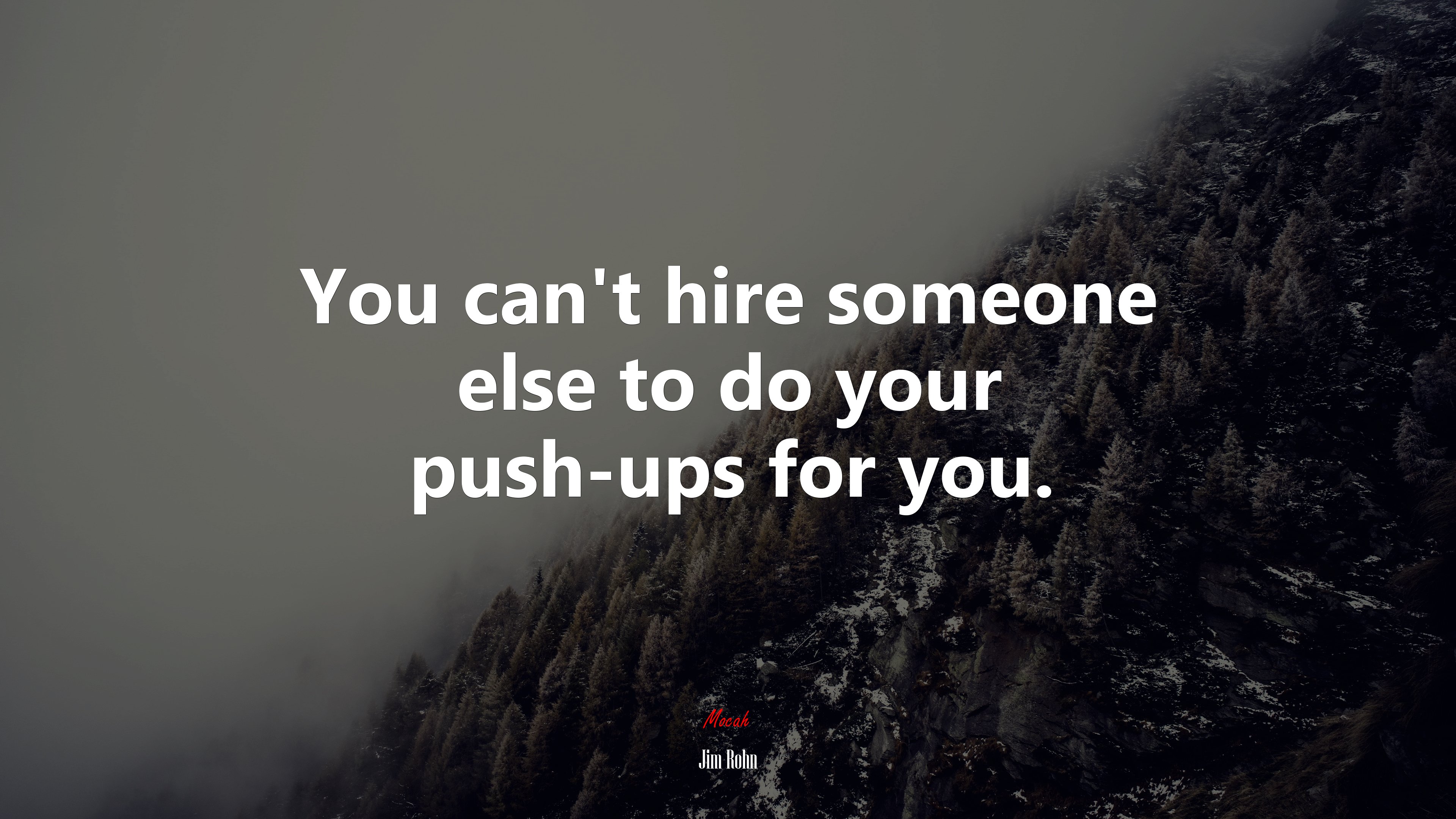 You can’t hire someone else to do your push-ups for you. | Jim Rohn quote HD Wallpaper