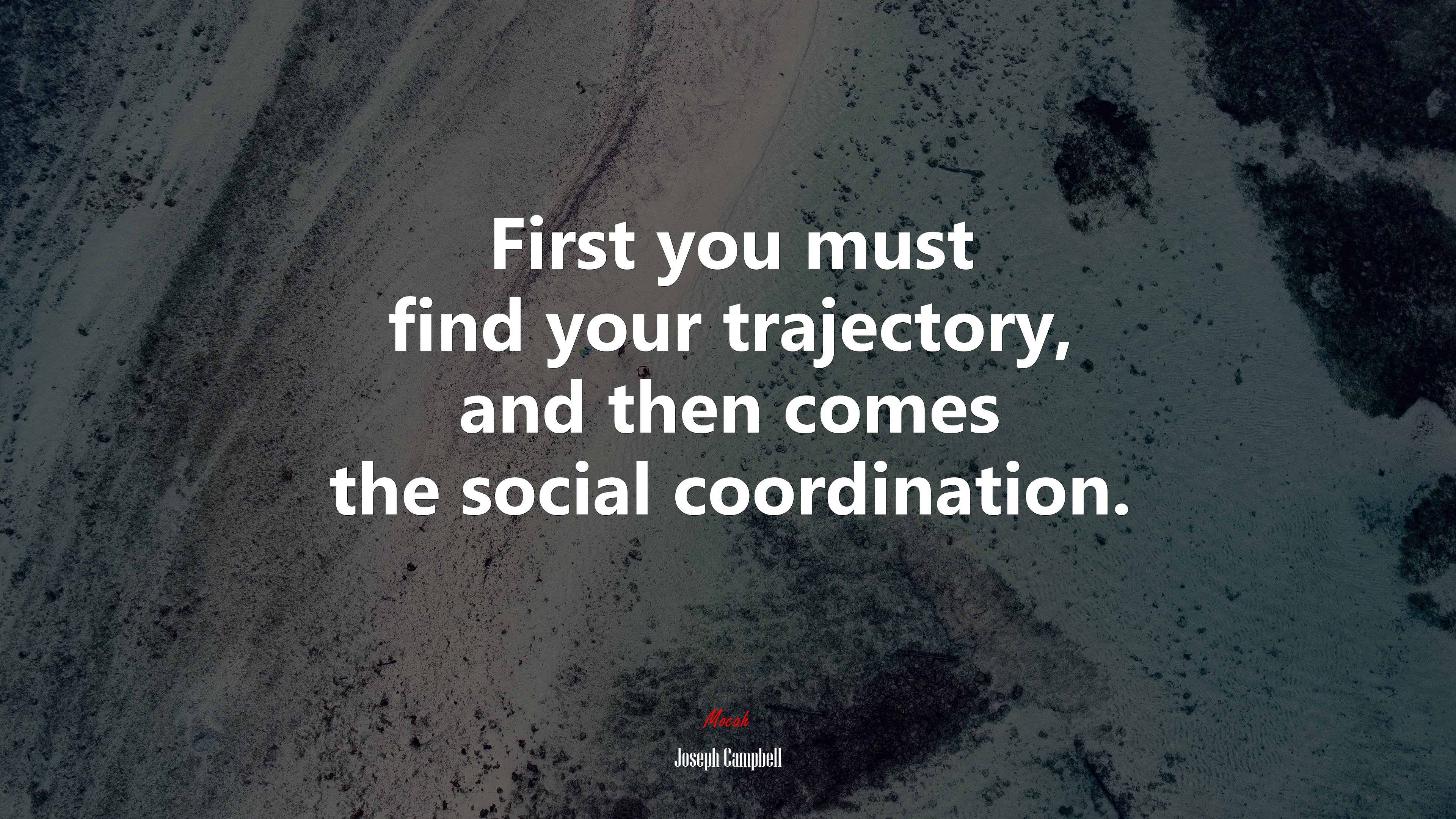 First you must find your trajectory, and then comes the social coordination. | Joseph Campbell quote HD Wallpaper