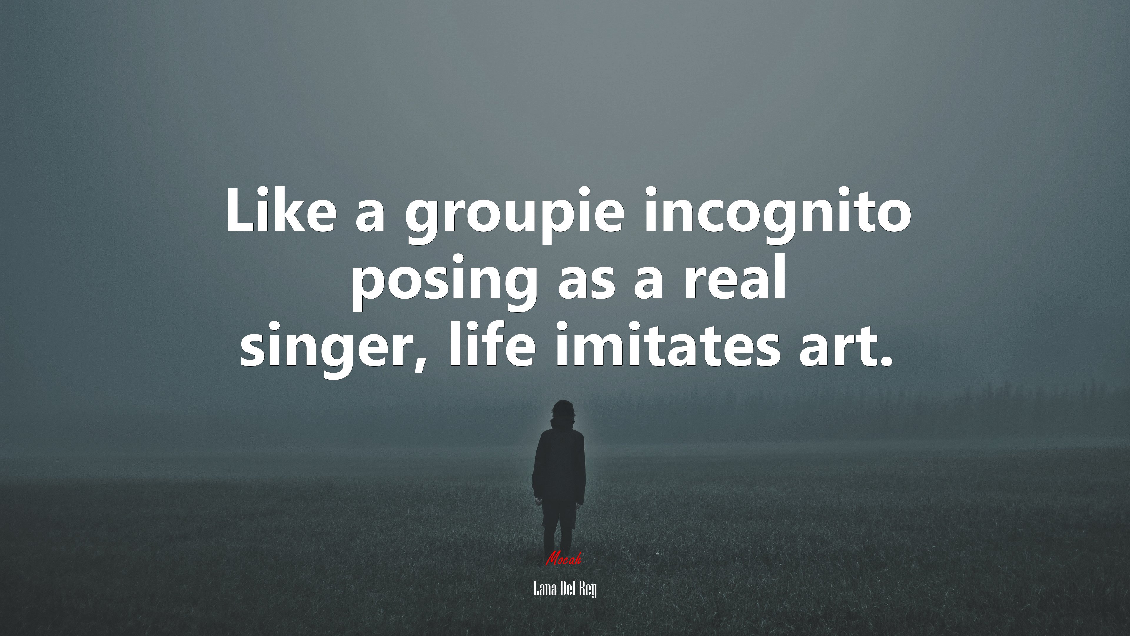 Like a groupie incognito posing as a real singer, life imitates art. | Lana Del Rey quote HD Wallpaper