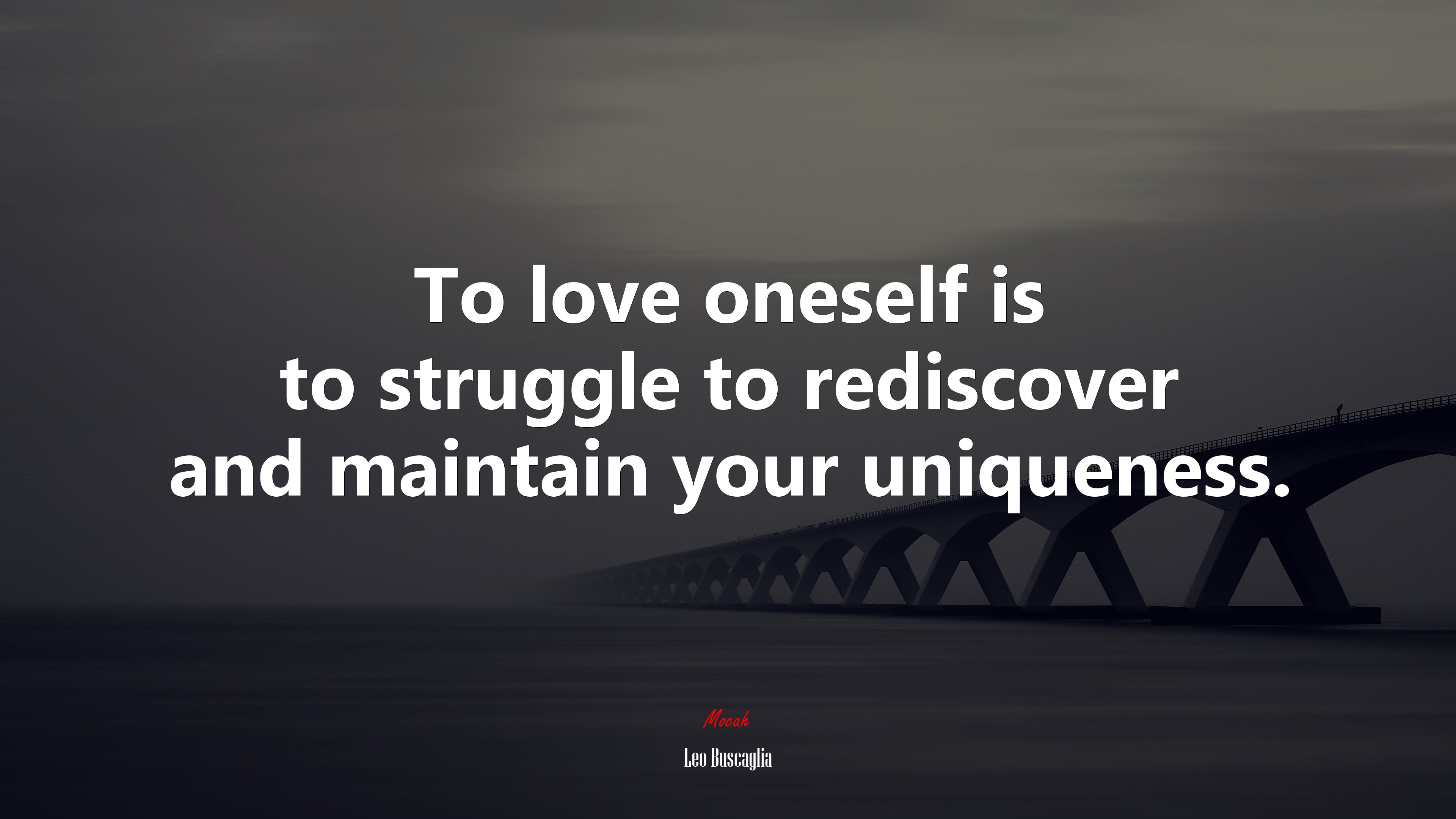 To love oneself is to struggle to rediscover and maintain your uniqueness. | Leo Buscaglia quote HD Wallpaper