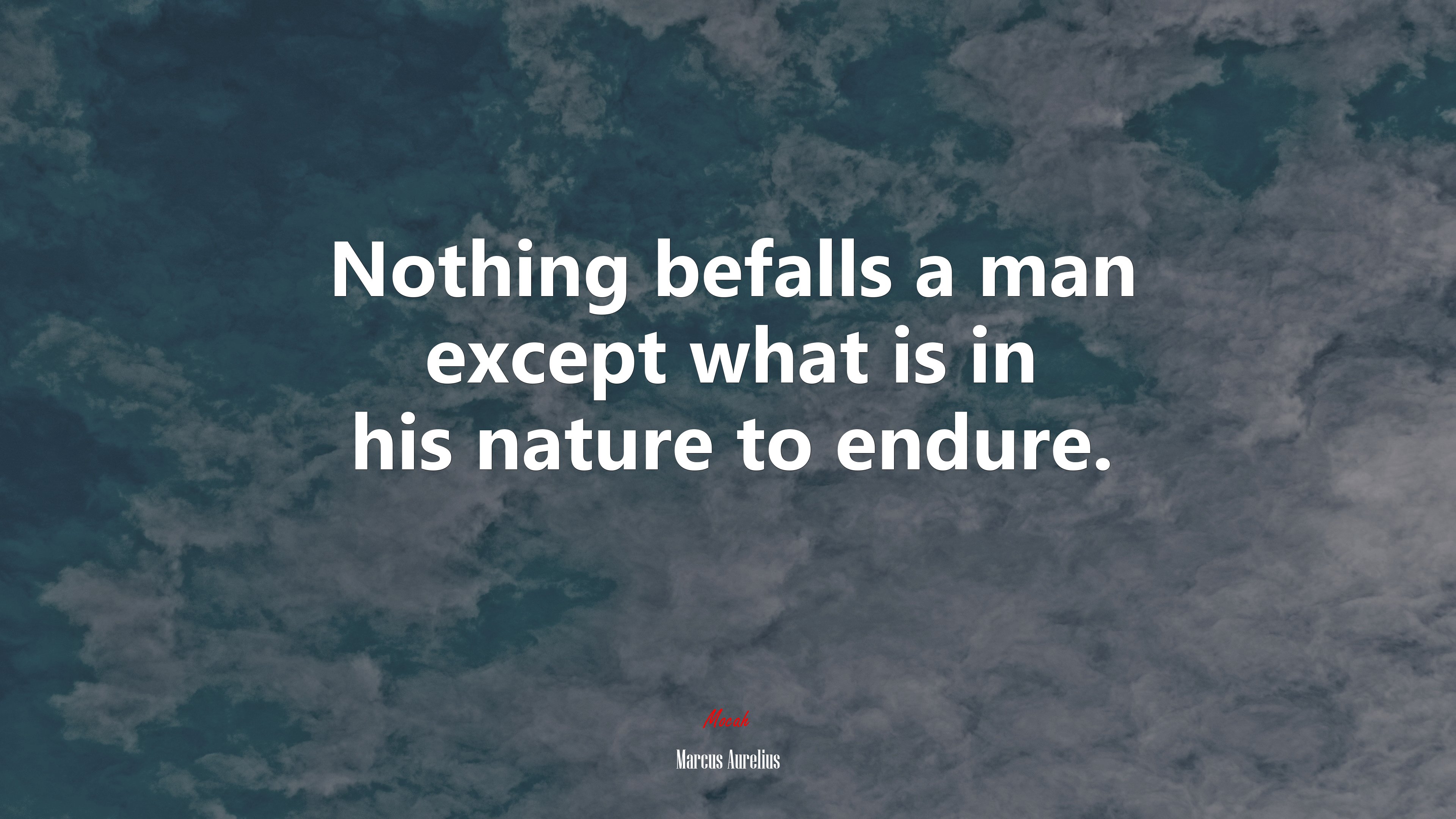 Nothing befalls a man except what is in his nature to endure. | Marcus Aurelius quote HD Wallpaper
