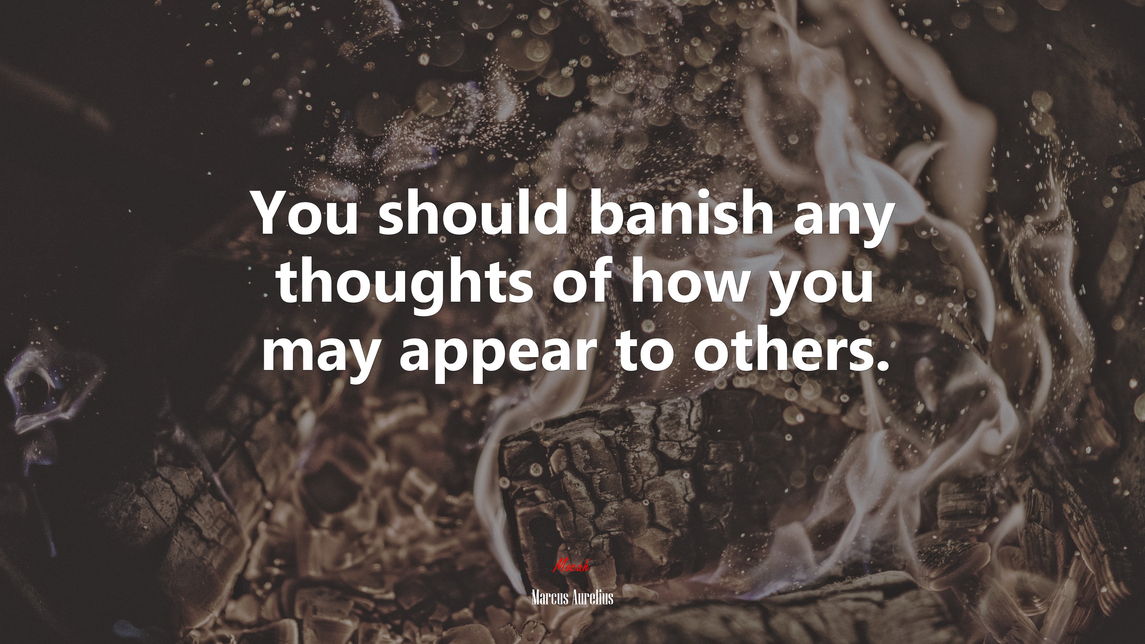 You should banish any thoughts of how you may appear to others. | Marcus Aurelius quote HD Wallpaper