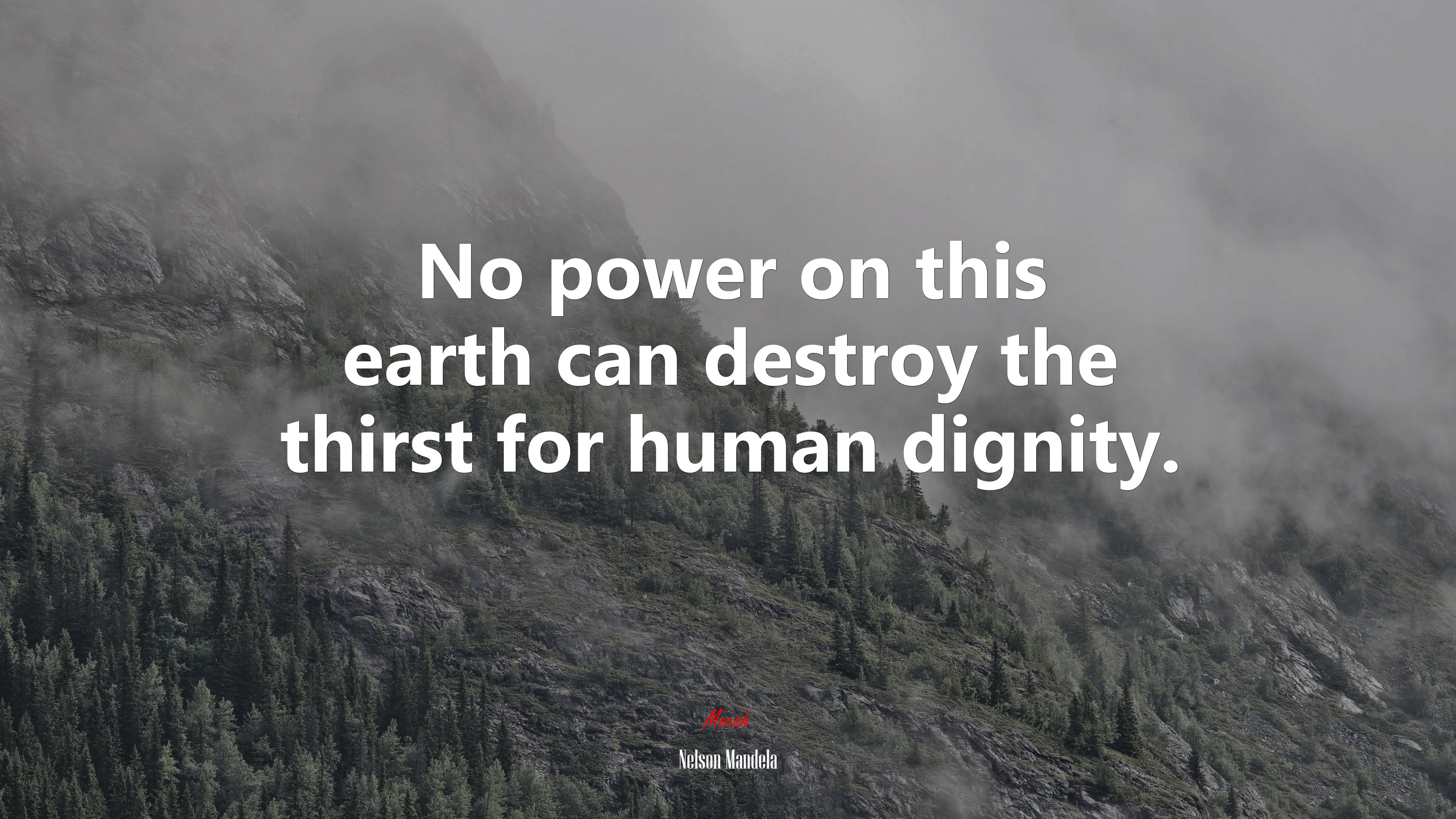 No power on this earth can destroy the thirst for human dignity. | Nelson Mandela quote HD Wallpaper