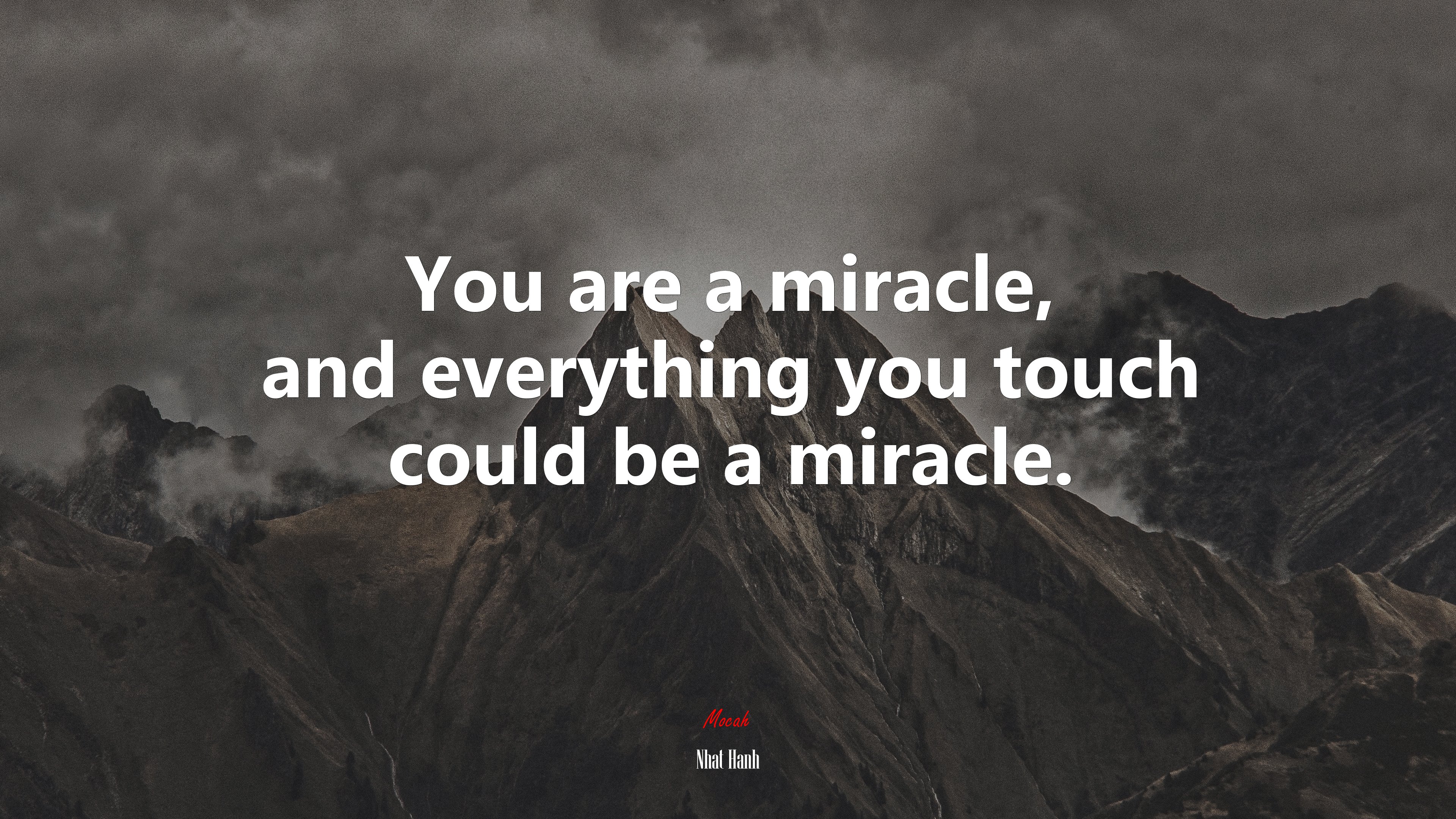 You are a miracle, and everything you touch could be a miracle. | Nhat Hanh quote HD Wallpaper