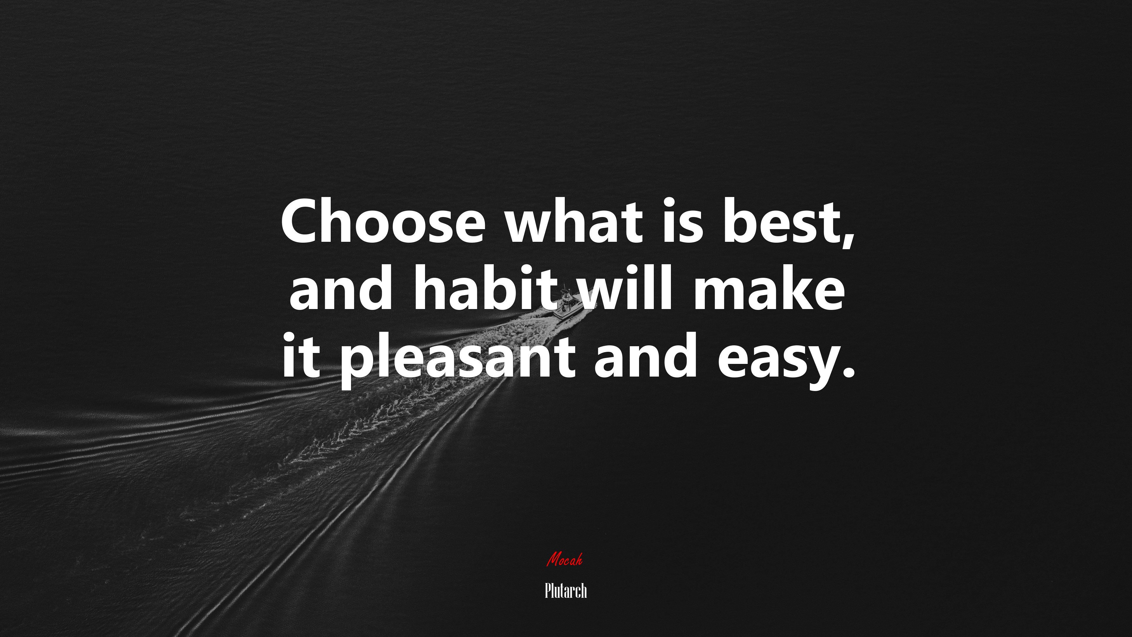 Choose what is best, and habit will make it pleasant and easy. | Plutarch quote HD Wallpaper