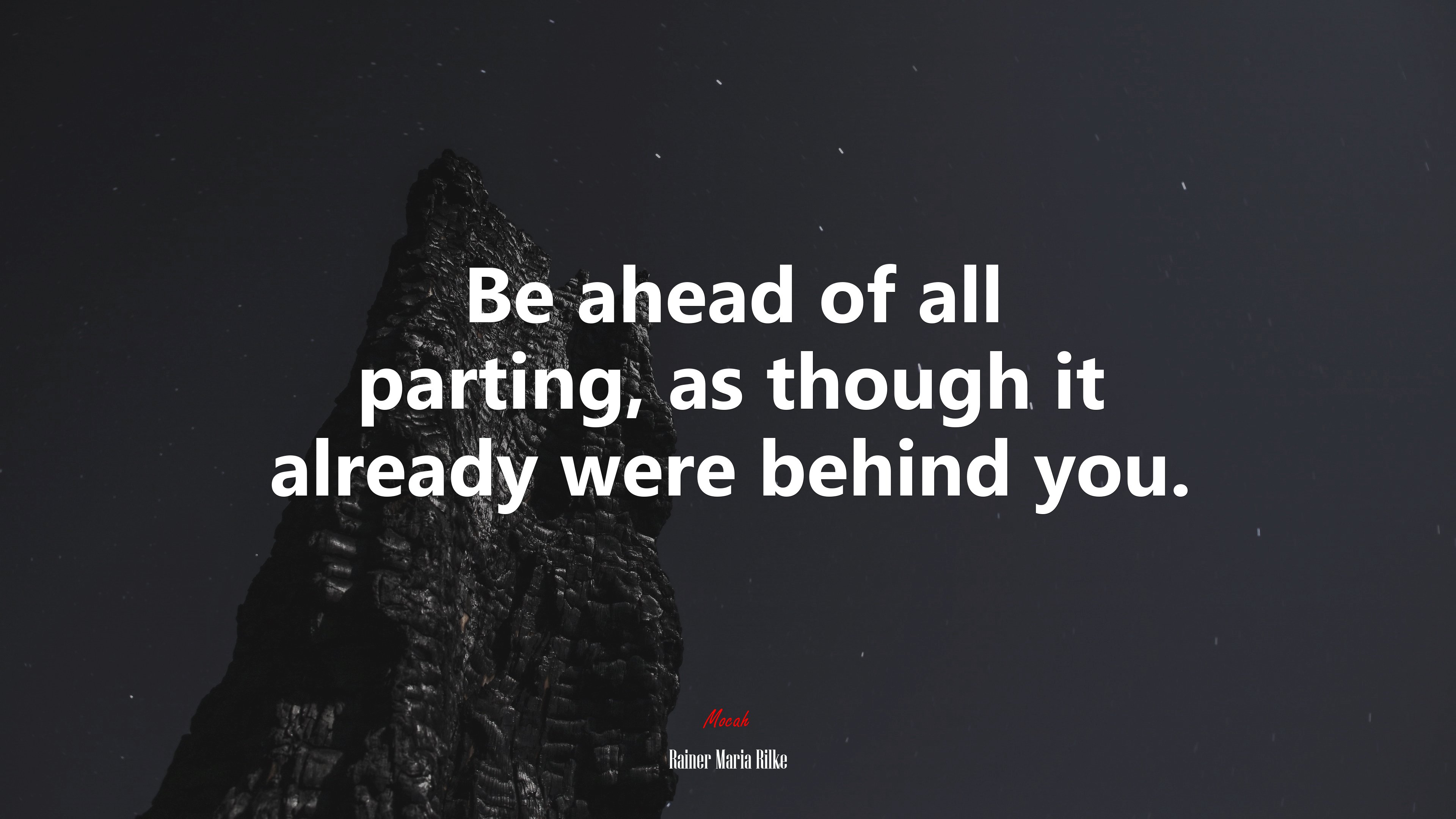 Be ahead of all parting, as though it already were behind you. | Rainer Maria Rilke quote HD Wallpaper
