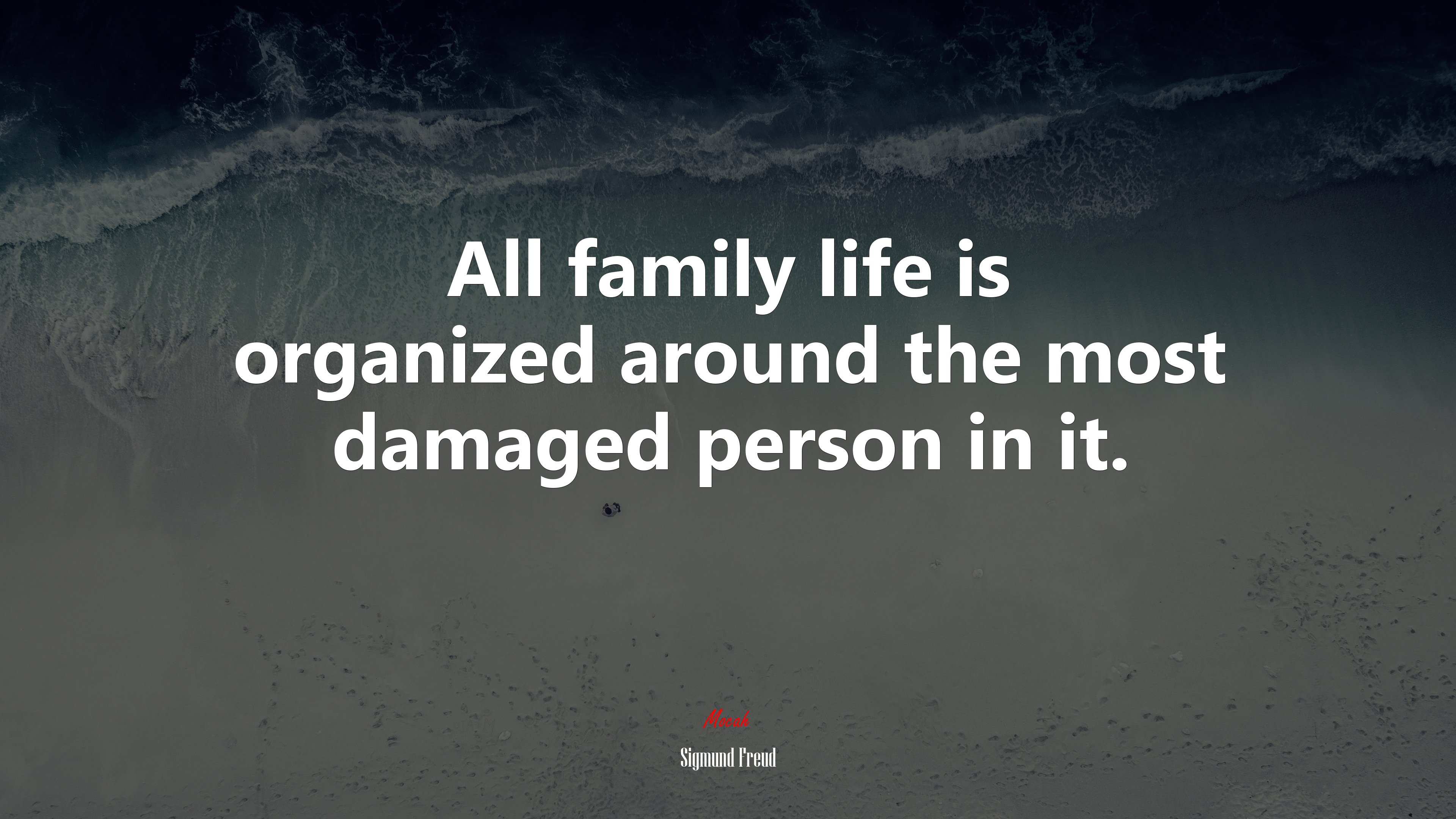 All family life is organized around the most damaged person in it. | Sigmund Freud quote HD Wallpaper