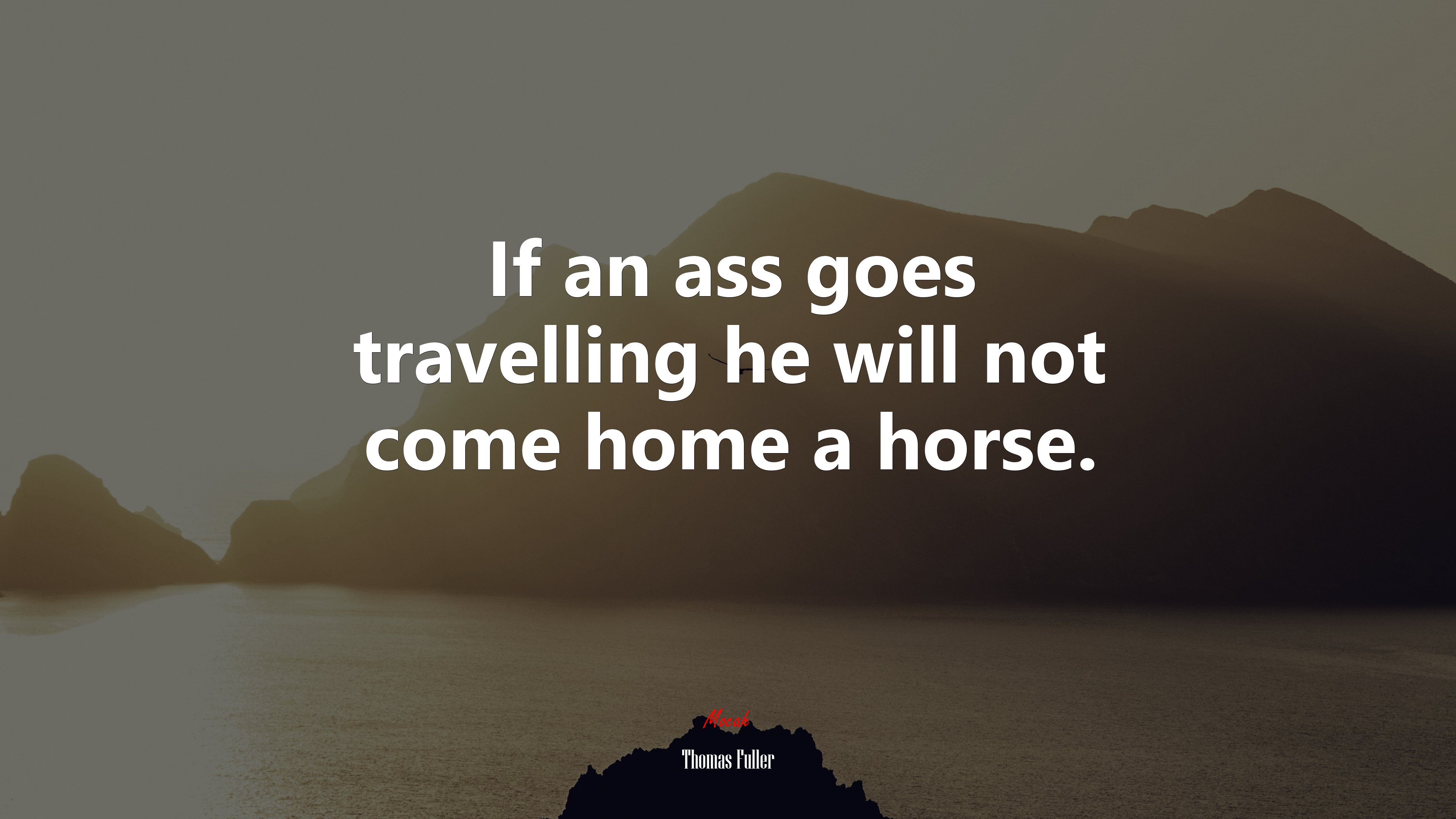 If an ass goes travelling he will not come home a horse. | Thomas Fuller quote HD Wallpaper