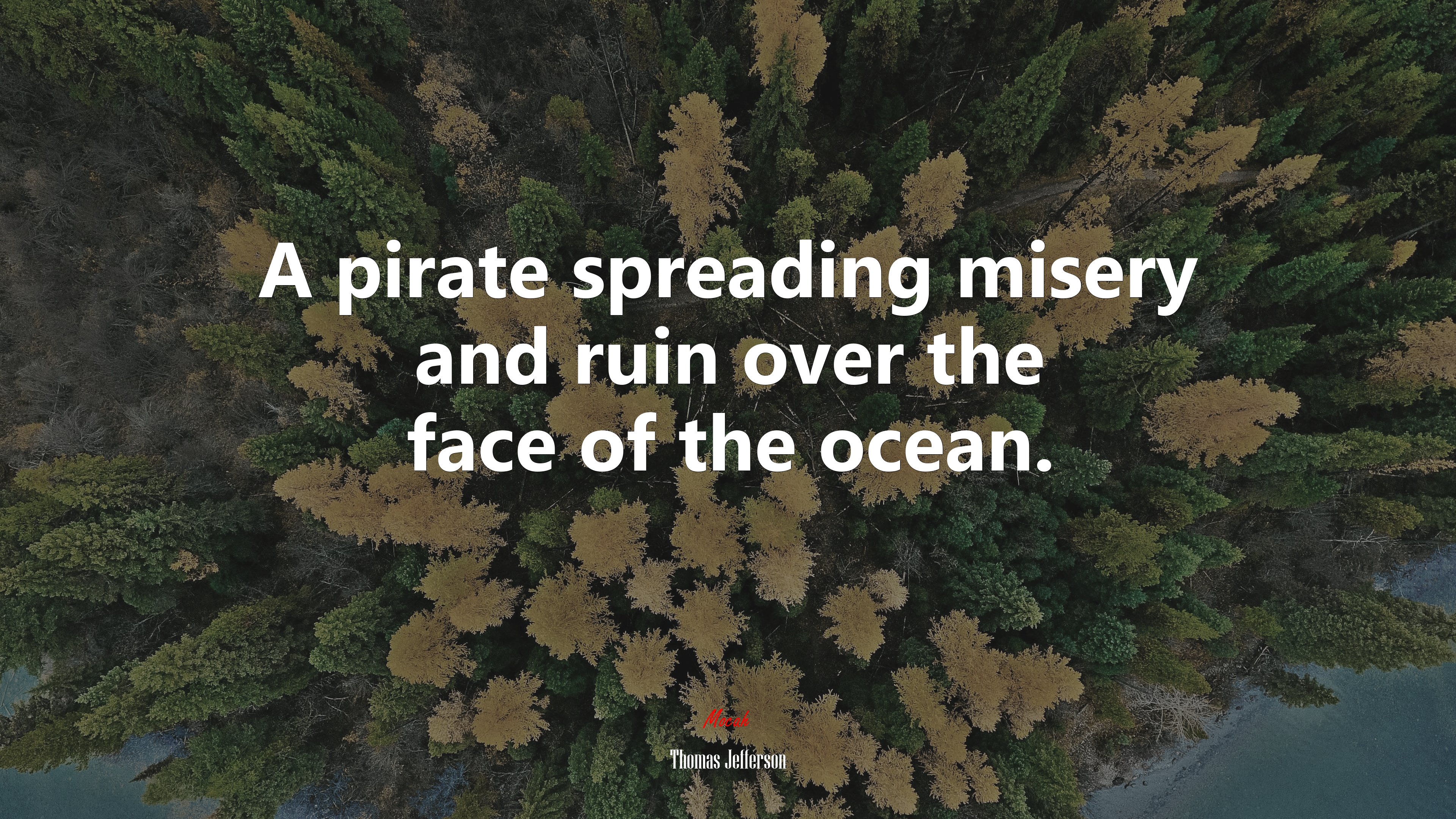 A pirate spreading misery and ruin over the face of the ocean. | Thomas Jefferson quote HD Wallpaper