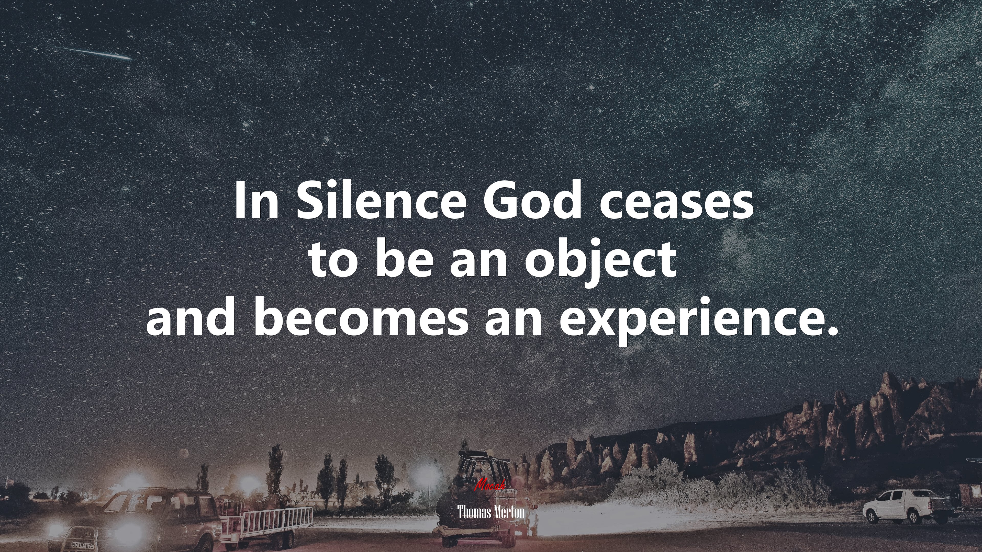 In Silence God ceases to be an object and becomes an experience. | Thomas Merton quote HD Wallpaper