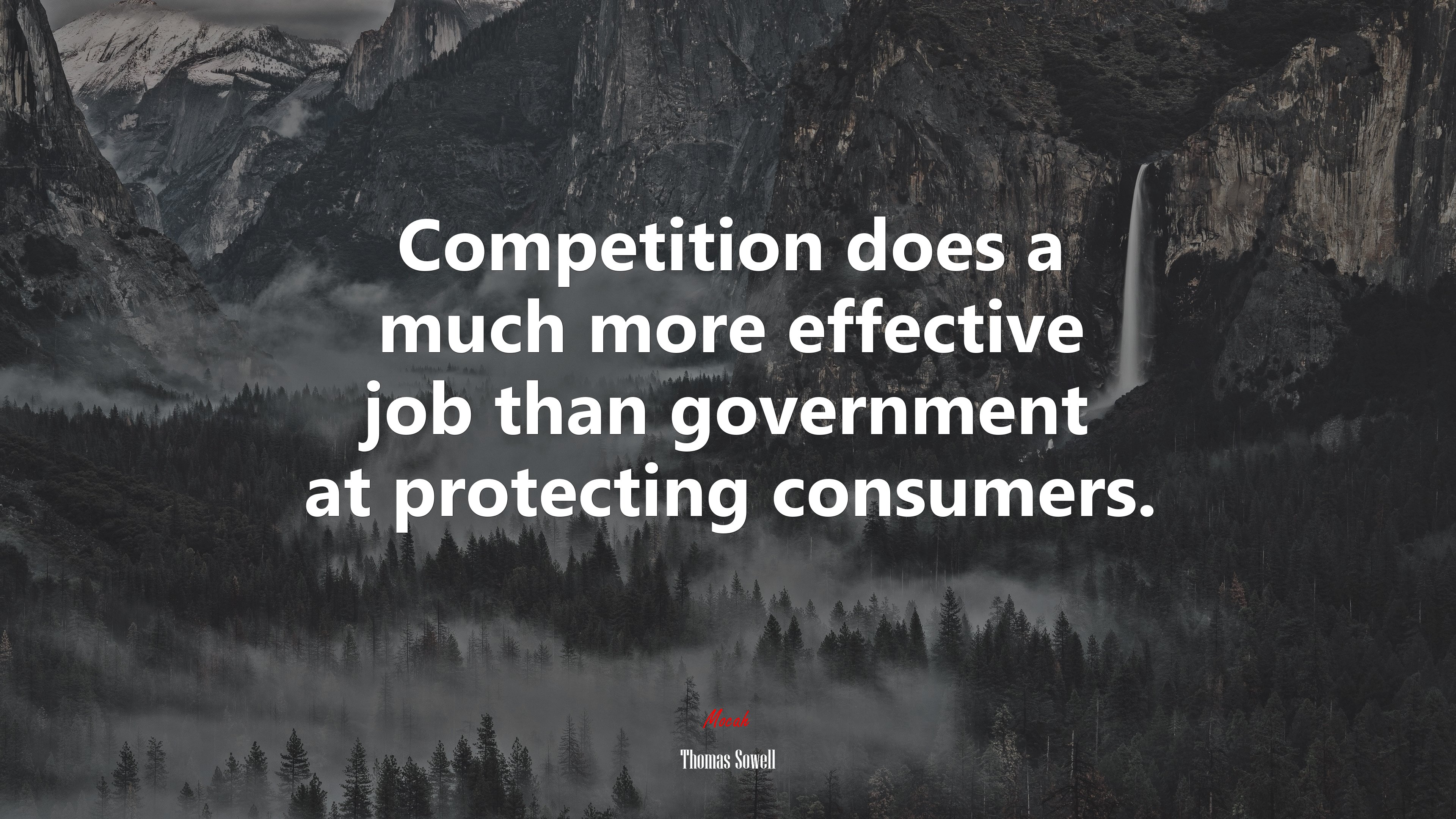 Competition does a much more effective job than government at protecting consumers. | Thomas Sowell quote HD Wallpaper