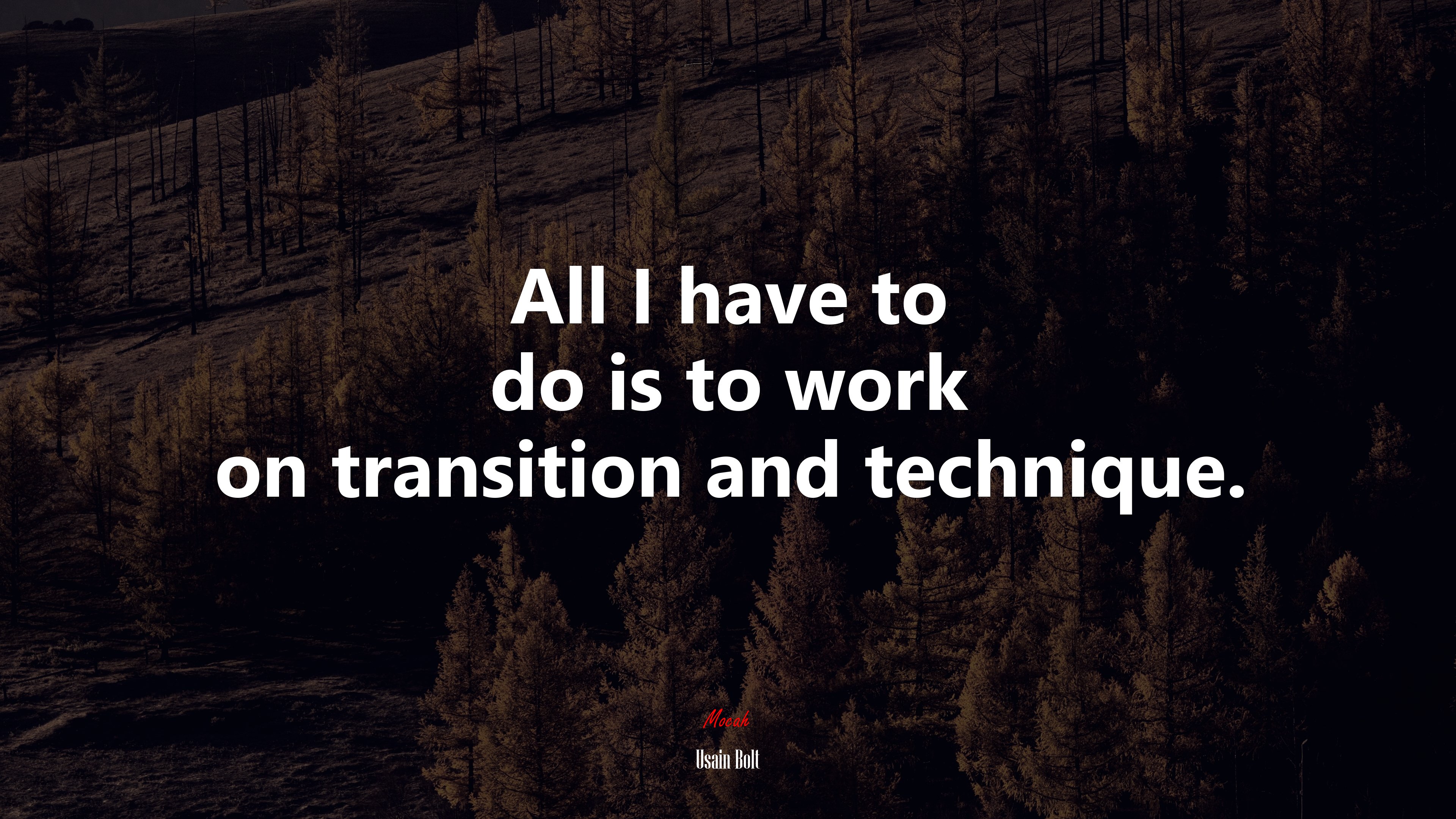 All I have to do is to work on transition and technique. | Usain Bolt quote HD Wallpaper