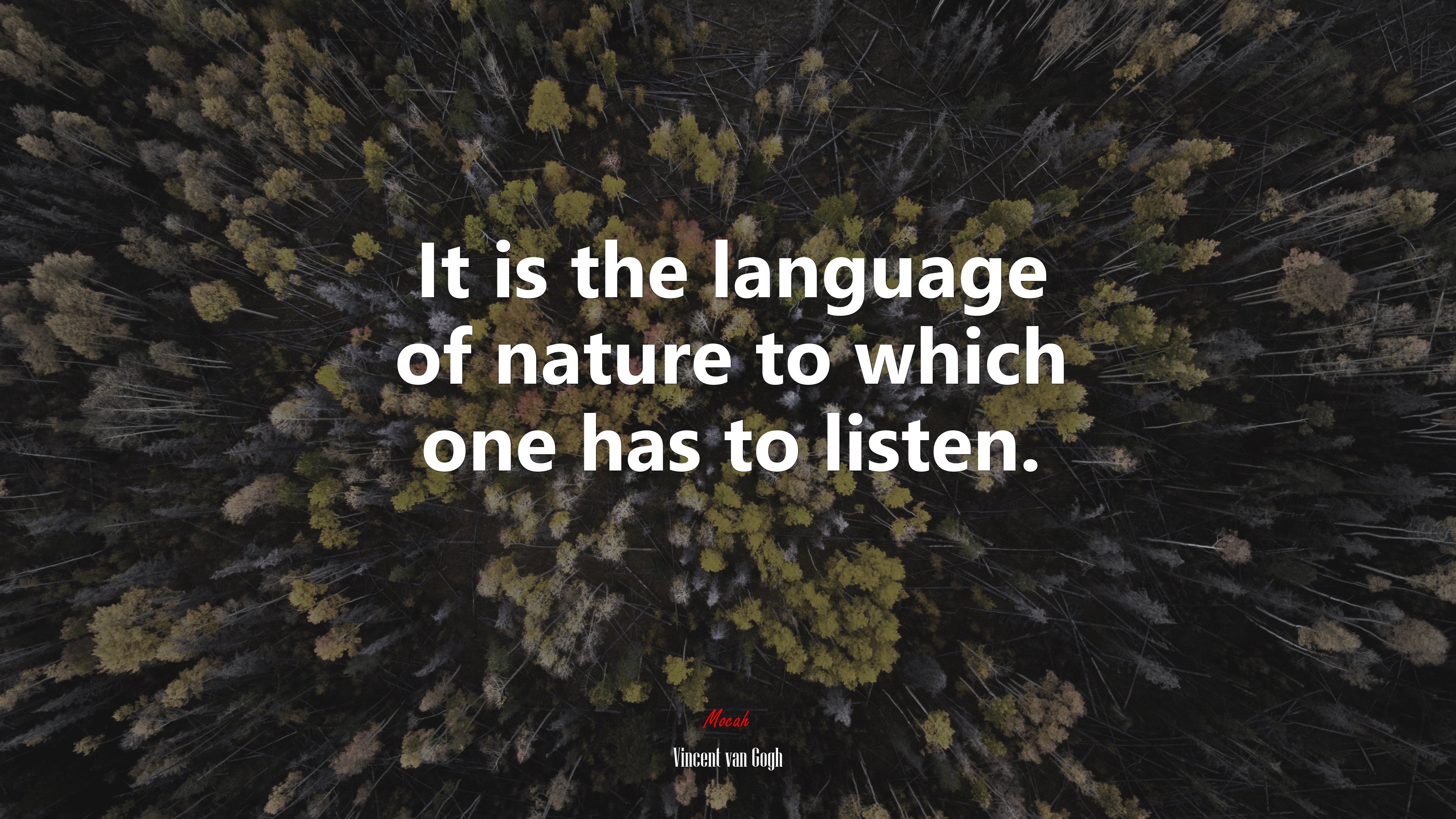 It is the language of nature to which one has to listen. | Vincent van Gogh quote HD Wallpaper