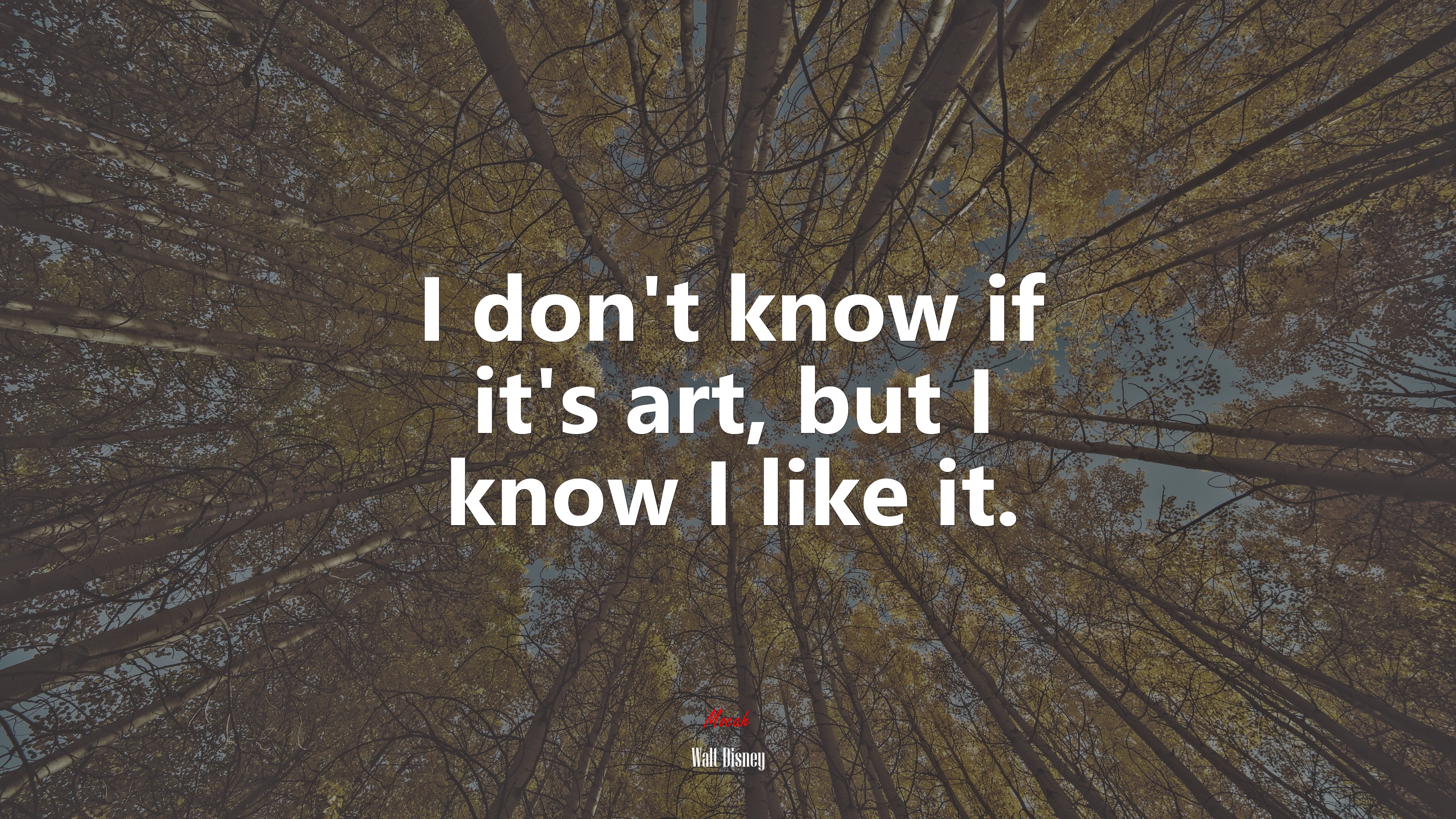 I don’t know if it’s art, but I know I like it. | Walt Disney quote HD Wallpaper
