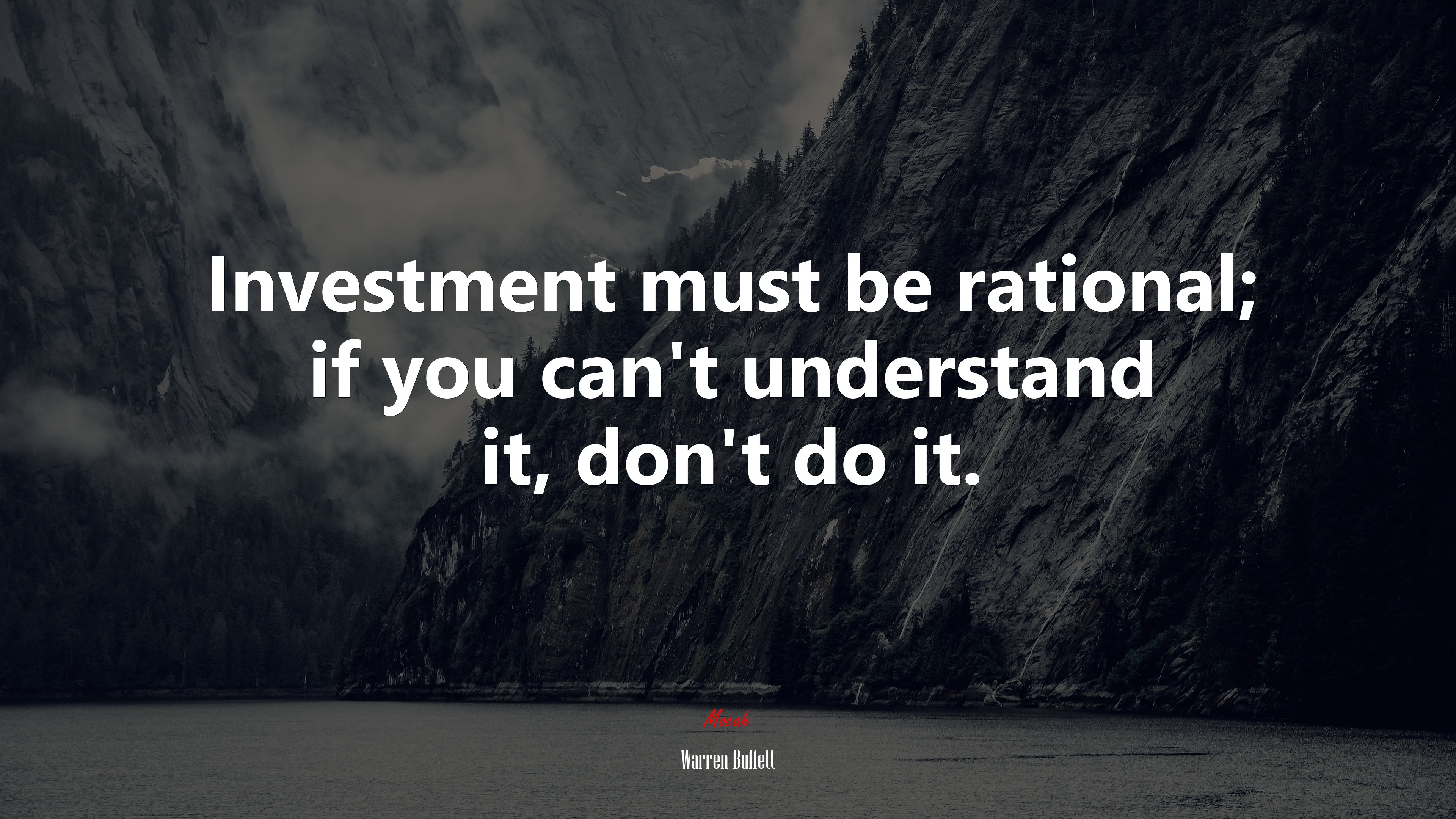 Investment must be rational; if you can’t understand it, don’t do it. | Warren Buffett quote HD Wallpaper