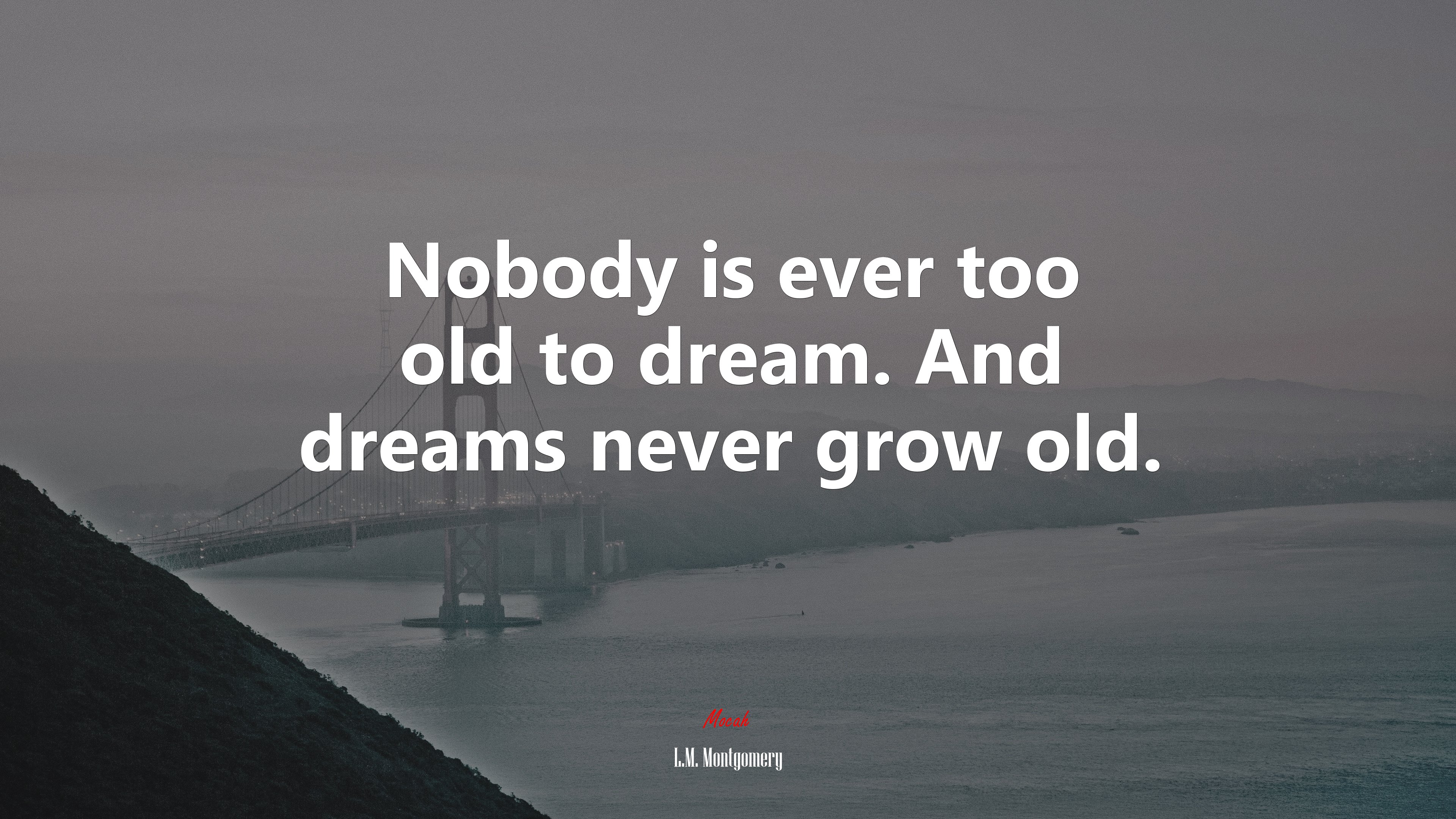 Nobody is ever too old to dream. And dreams never grow old. | L.M. Montgomery quote HD Wallpaper