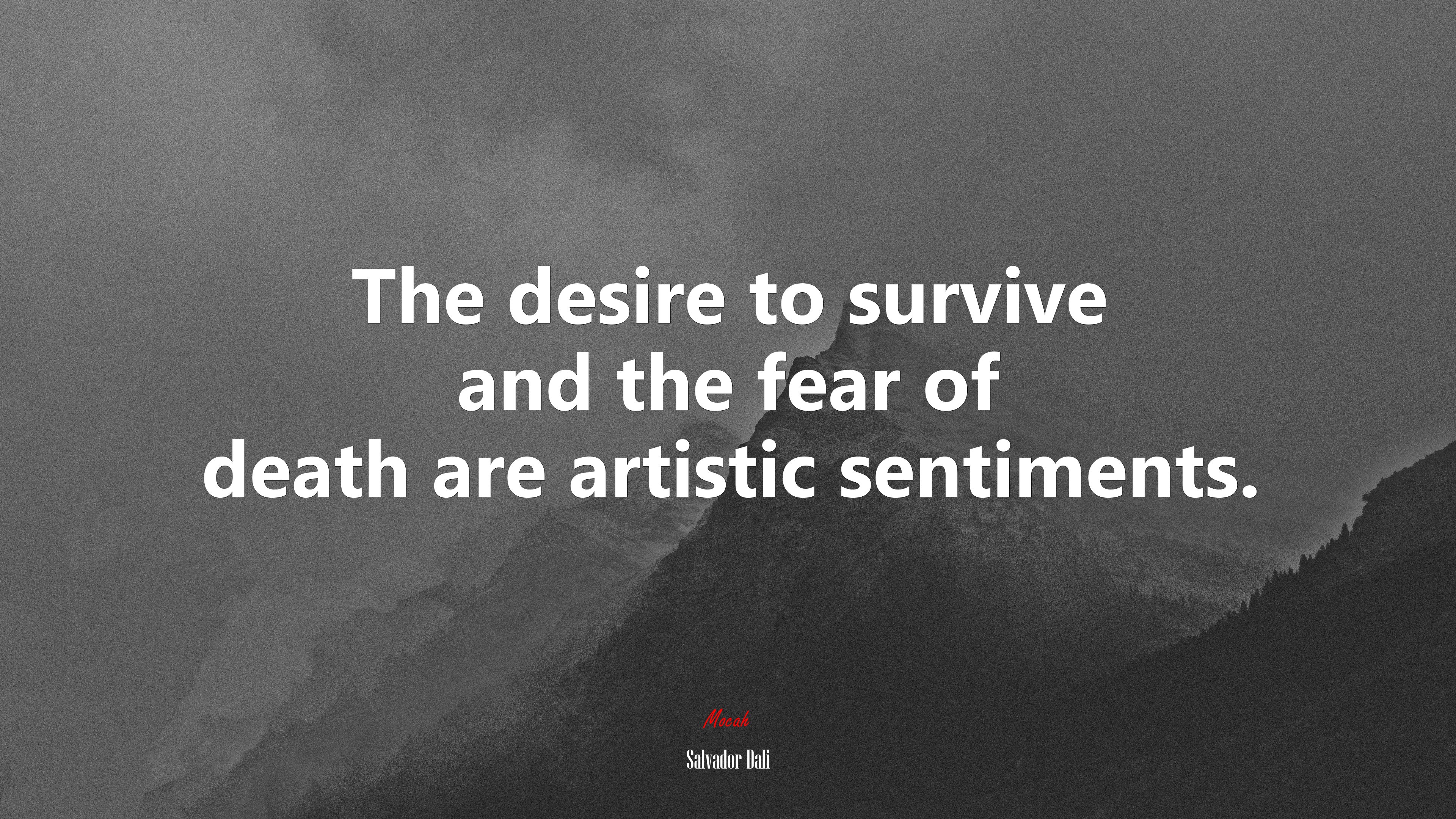 The desire to survive and the fear of death are artistic sentiments. | Salvador Dalí quote HD Wallpaper