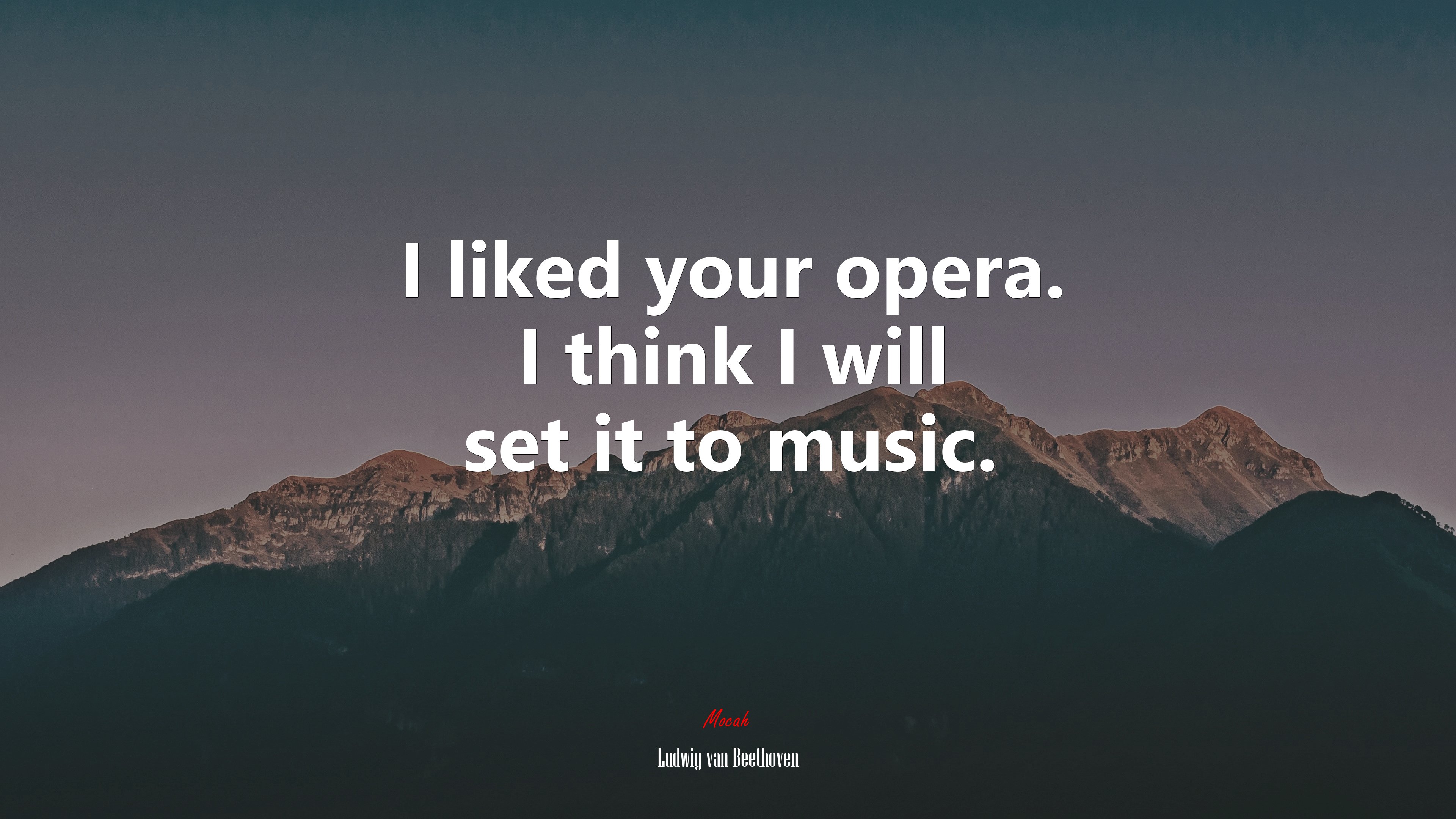 I liked your opera. I think I will set it to music. | Ludwig van Beethoven quote HD Wallpaper