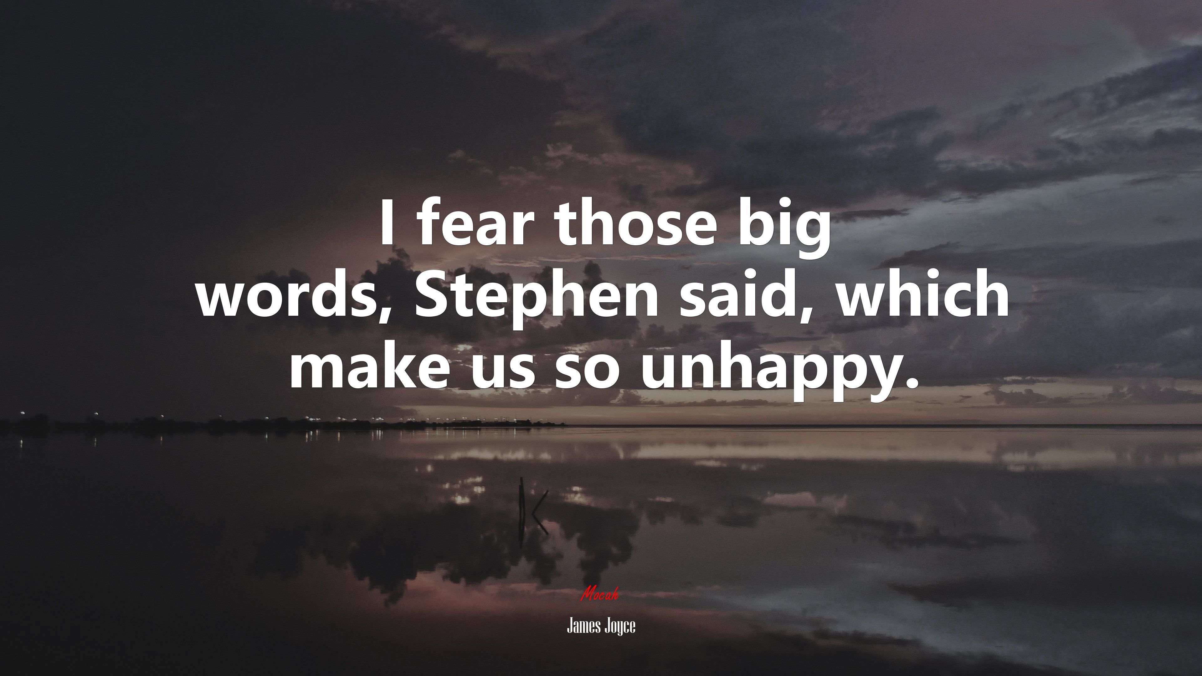 I fear those big words, Stephen said, which make us so unhappy. | James Joyce quote HD Wallpaper