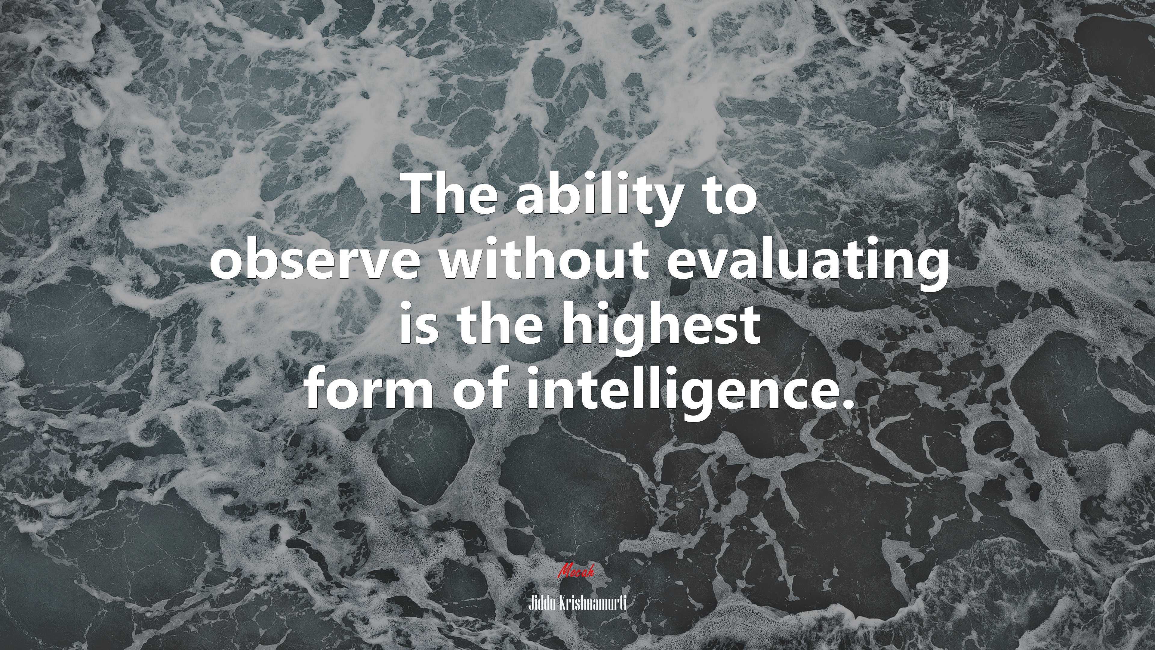The ability to observe without evaluating is the highest form of intelligence. | Jiddu Krishnamurti quote HD Wallpaper