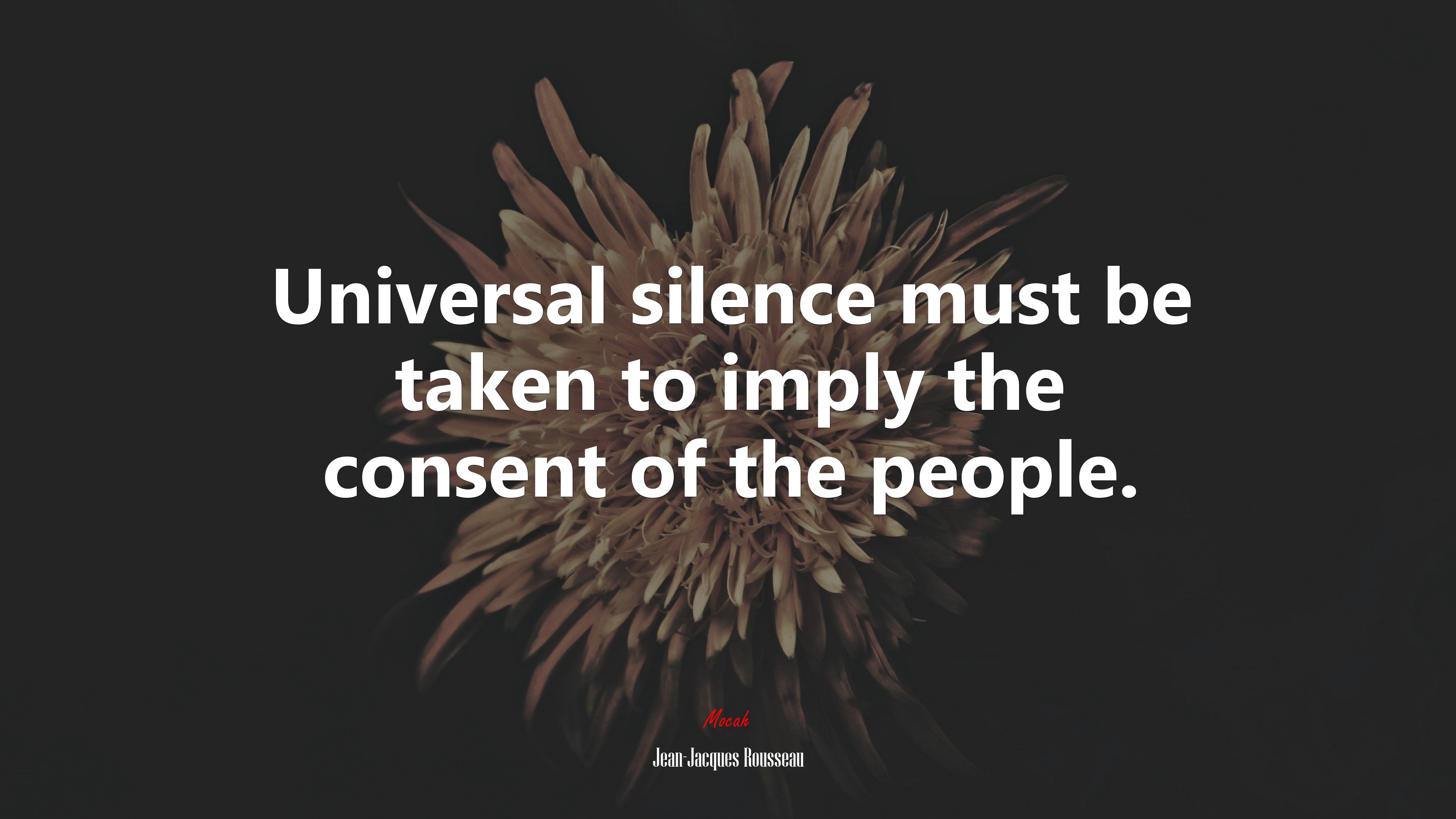 Universal silence must be taken to imply the consent of the people. | Jean-Jacques Rousseau quote HD Wallpaper