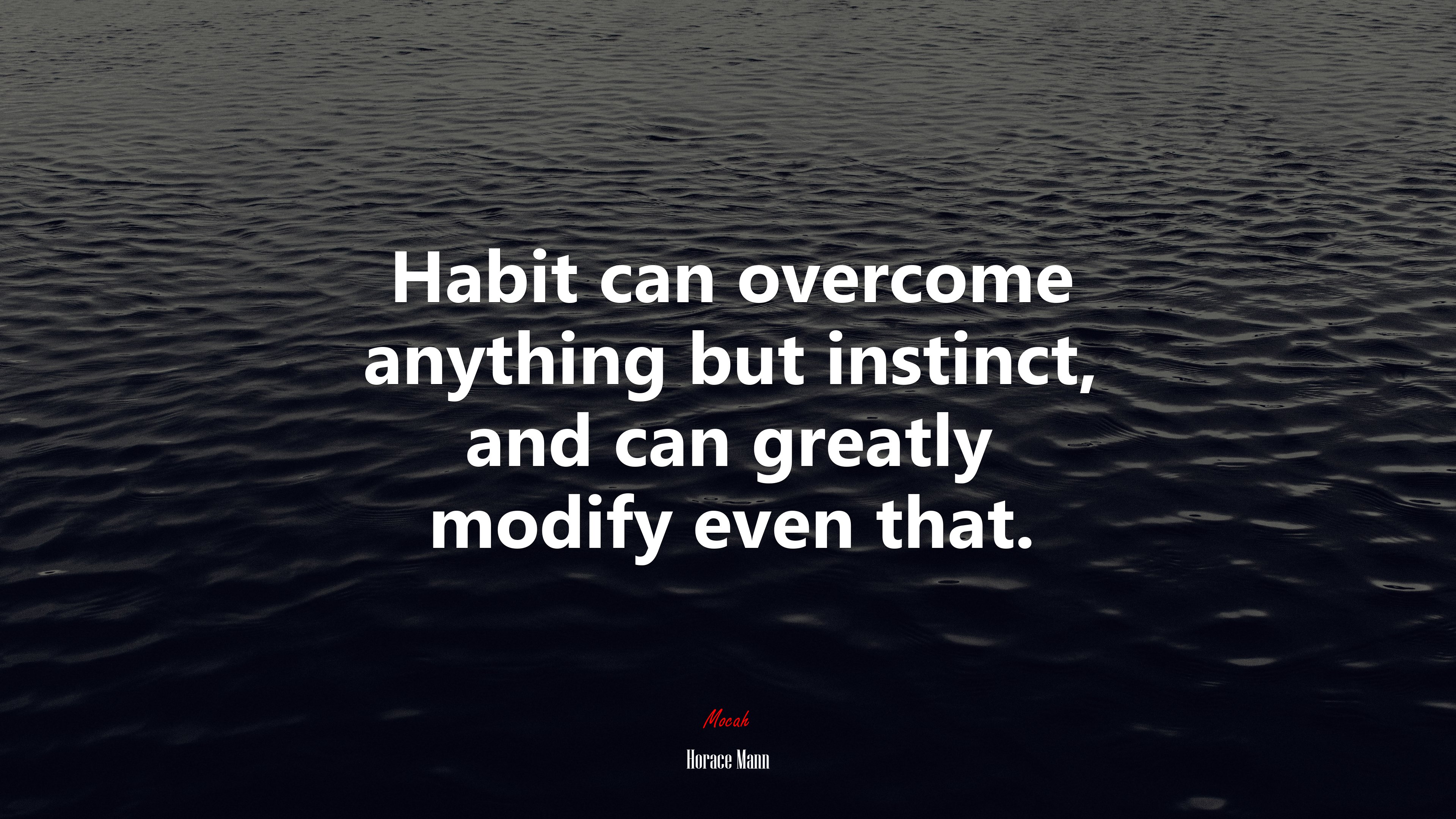 Habit can overcome anything but instinct, and can greatly modify even that. | Horace Mann quote HD Wallpaper