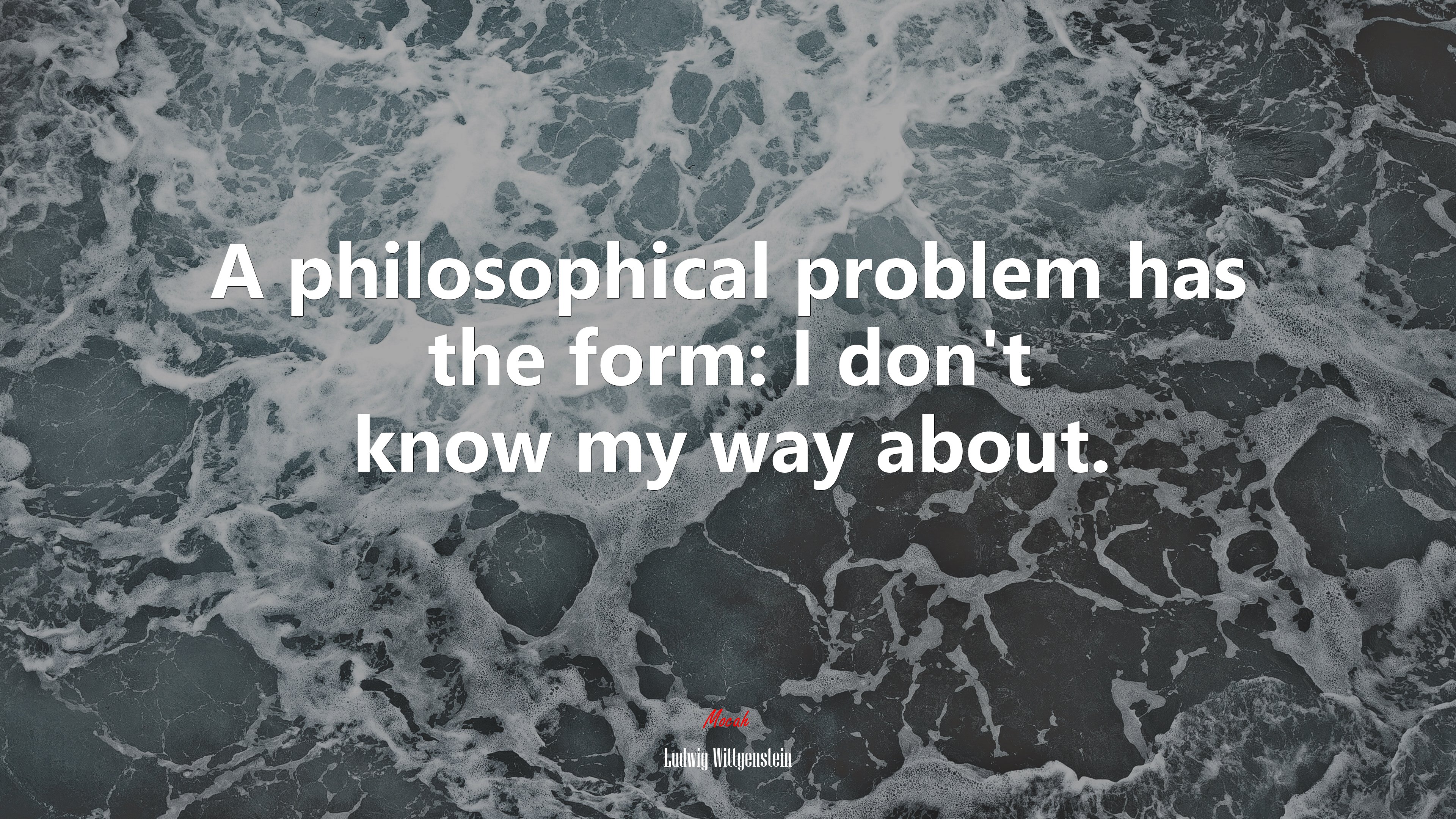 A philosophical problem has the form: I don’t know my way about. | Ludwig Wittgenstein quote HD Wallpaper