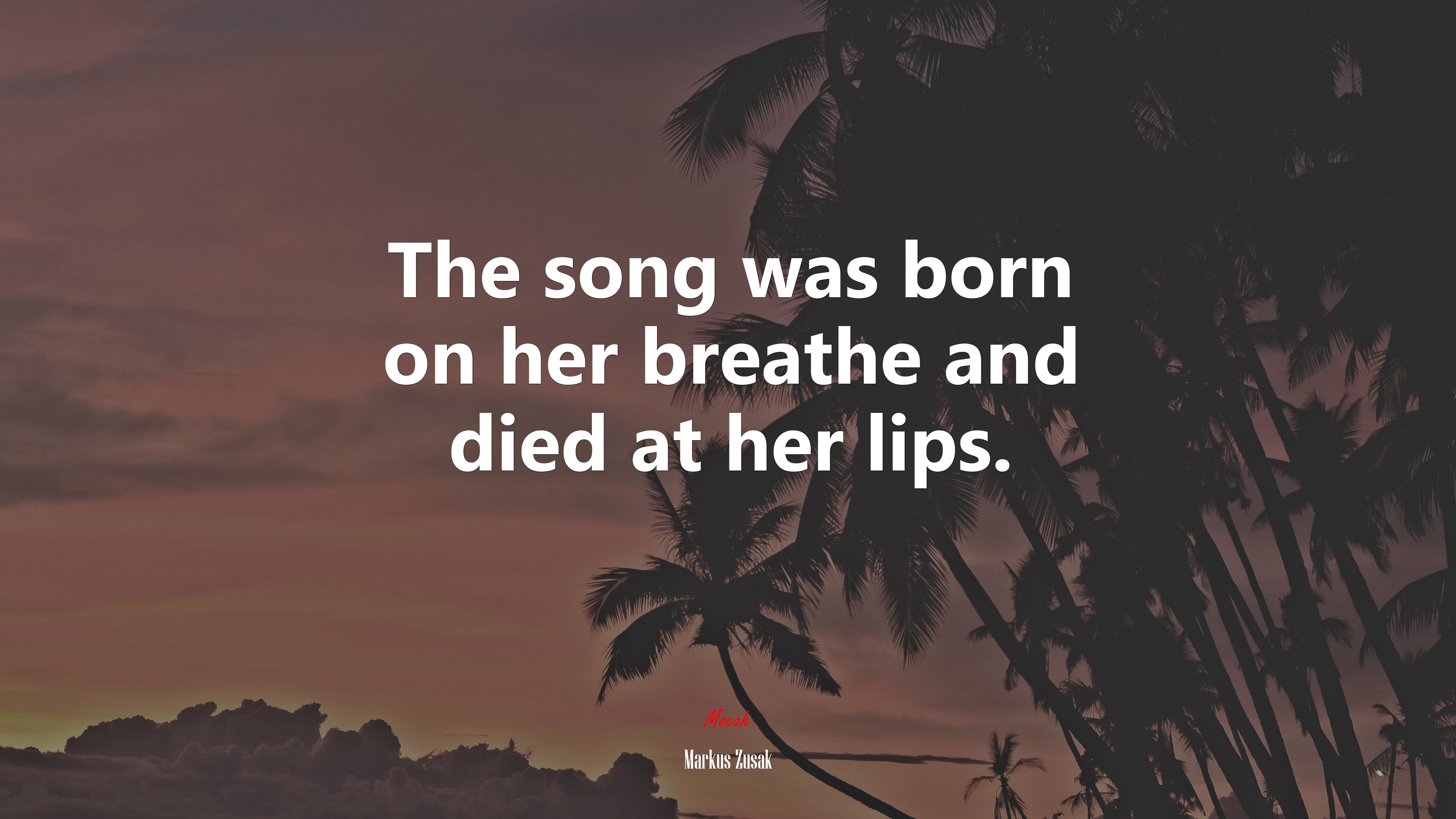 The song was born on her breathe and died at her lips. | Markus Zusak quote HD Wallpaper