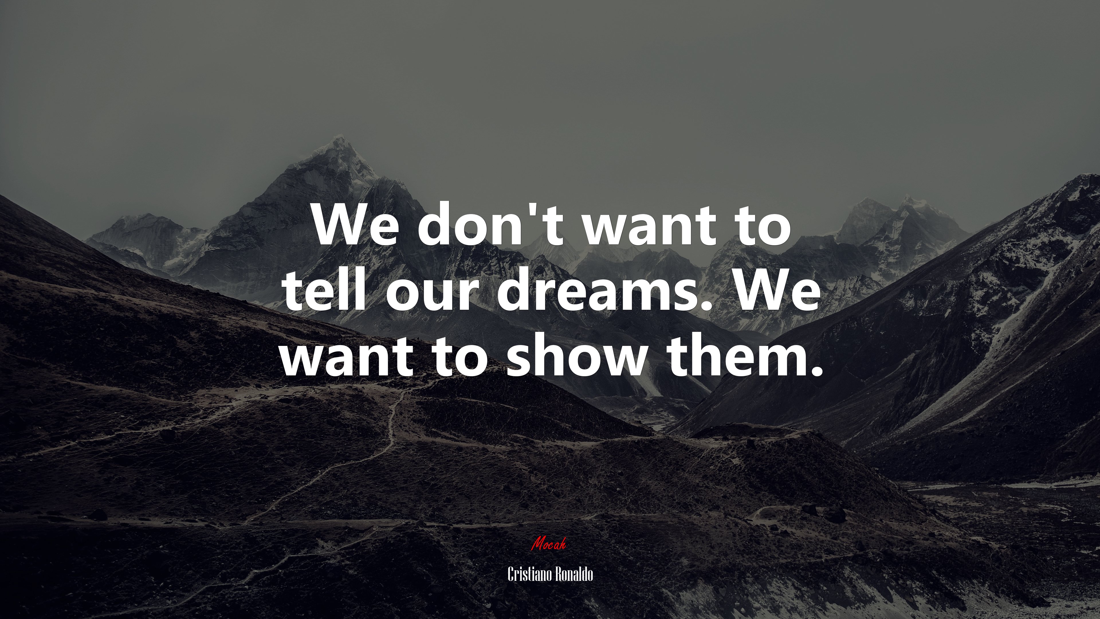 We don’t want to tell our dreams. We want to show them. | Cristiano Ronaldo quote HD Wallpaper