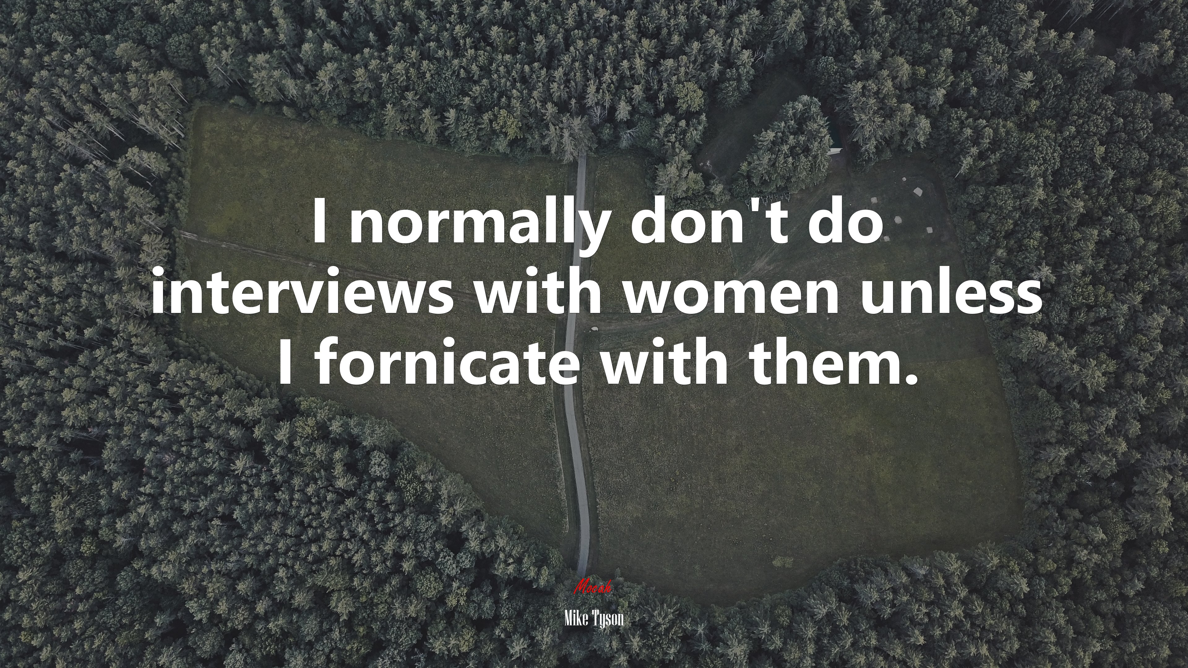 I normally don’t do interviews with women unless I fornicate with them. | Mike Tyson quote HD Wallpaper